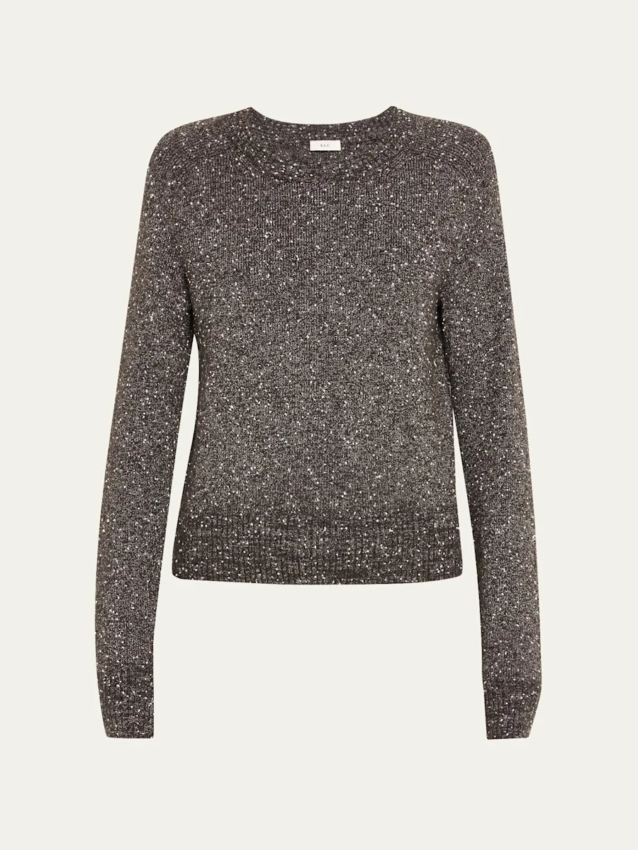 Zoe Crewneck Bouclé Tweed Sweater - 1