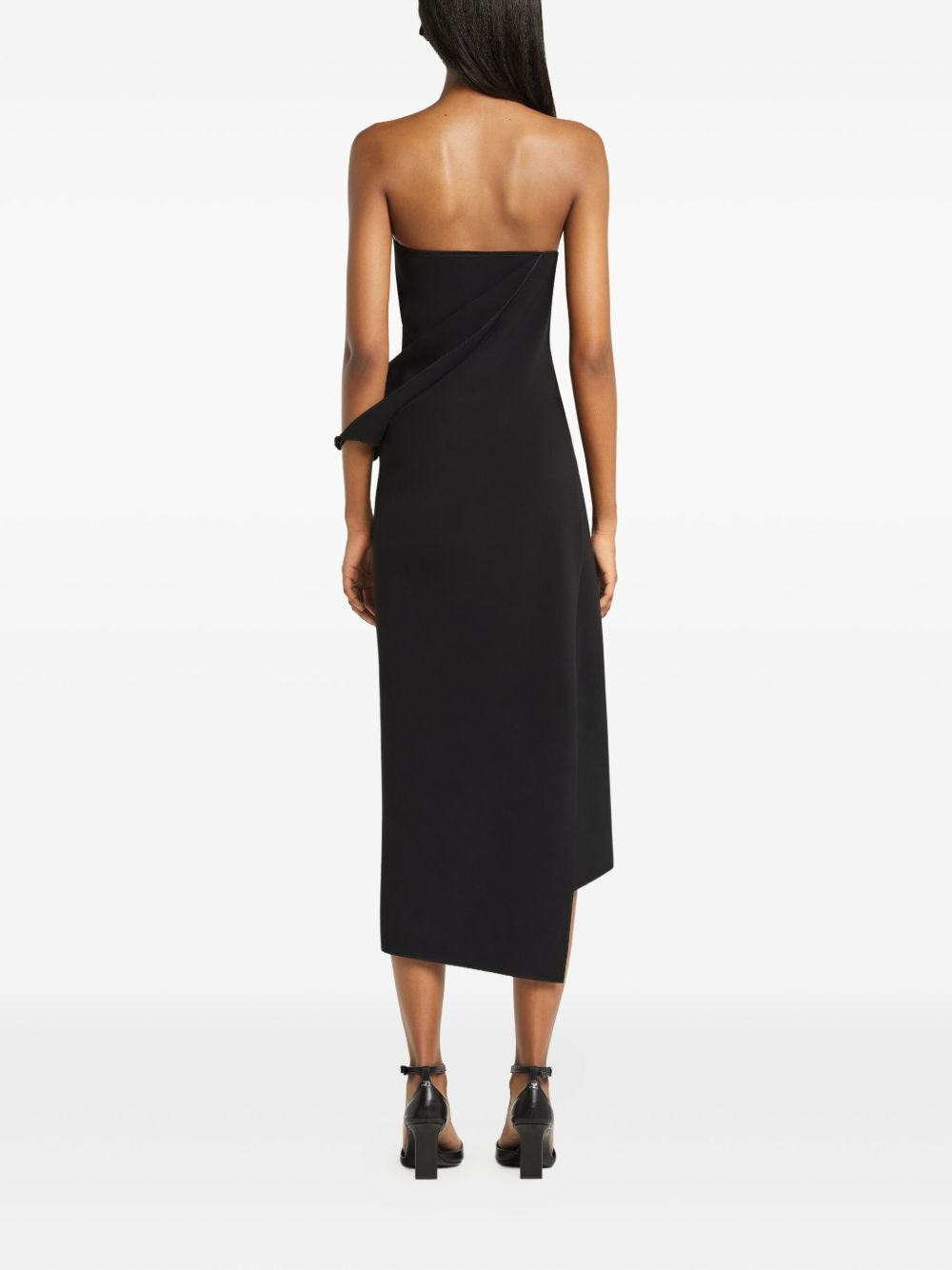draped asymmetrical midi dress - 4