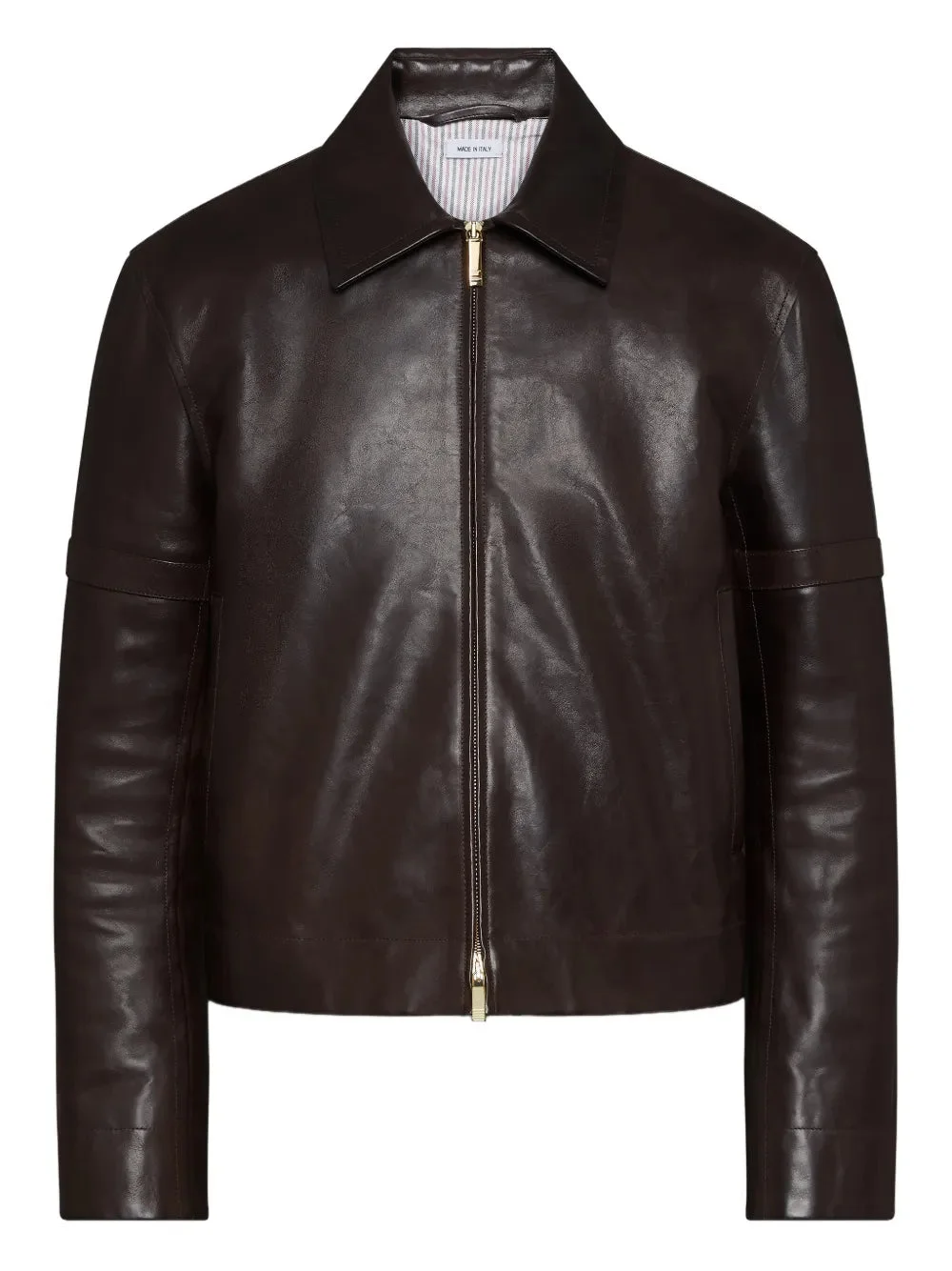 Zip Front Leather Jacket - 1