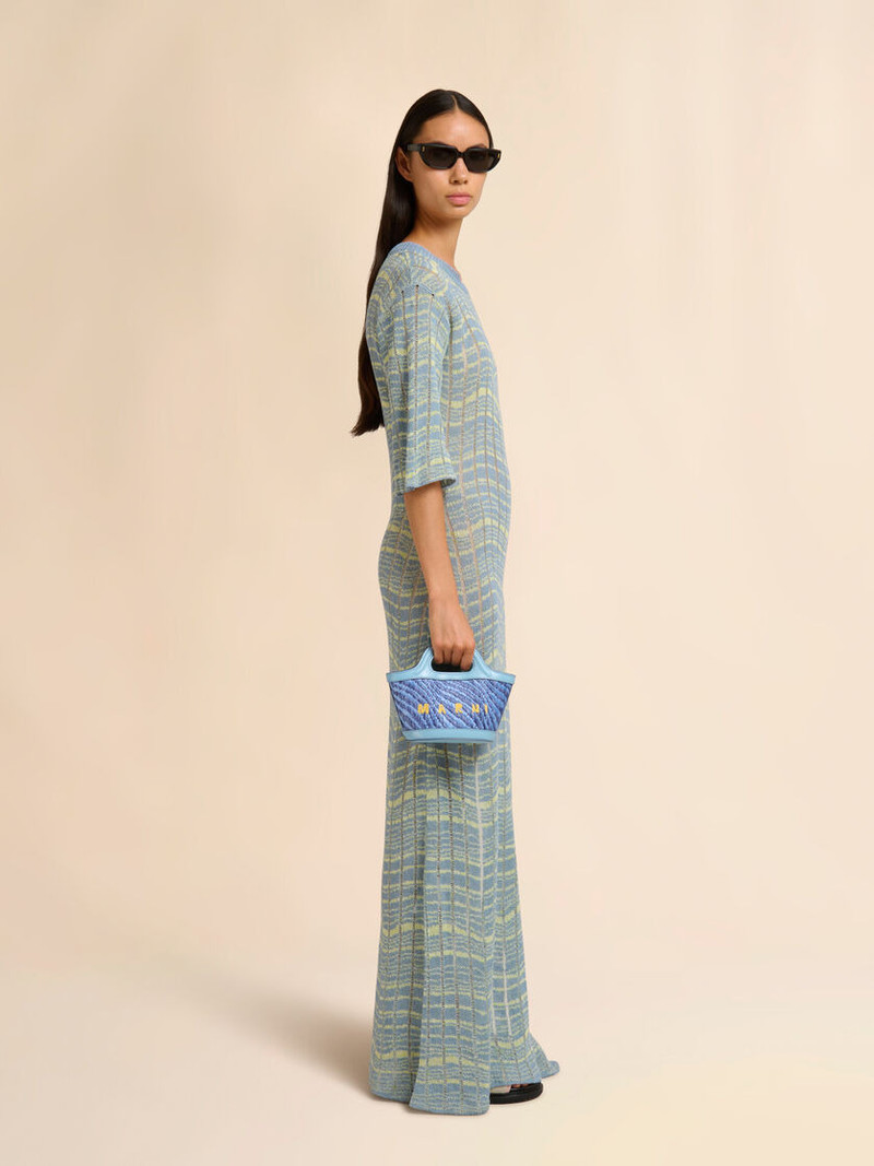 Marni BLUE WAVY RAFFIA-EFFECT TROPICALIA MICRO BAG outlook
