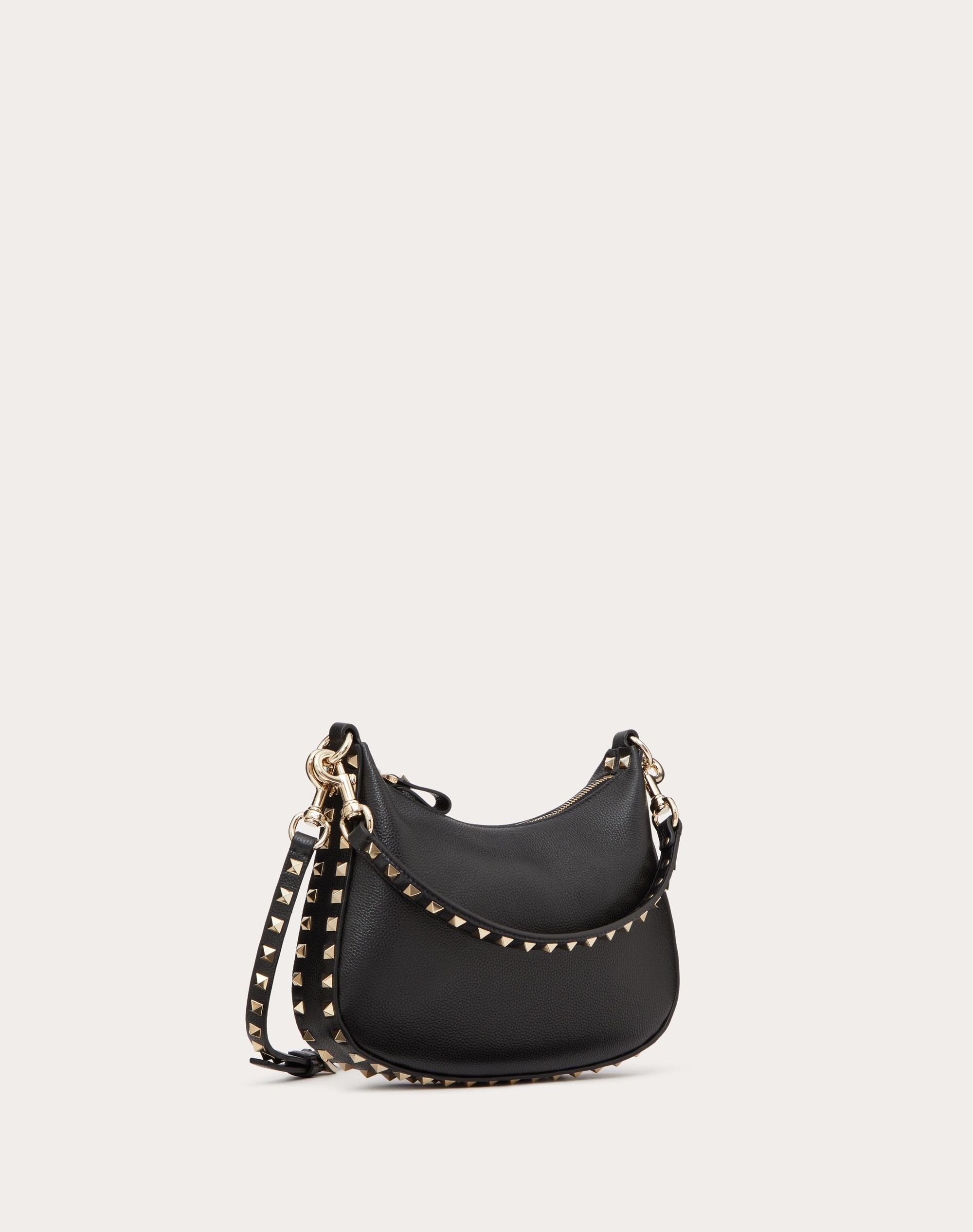 SMALL ROCKSTUD HOBO BAG IN GRAINY CALFSKIN - 3