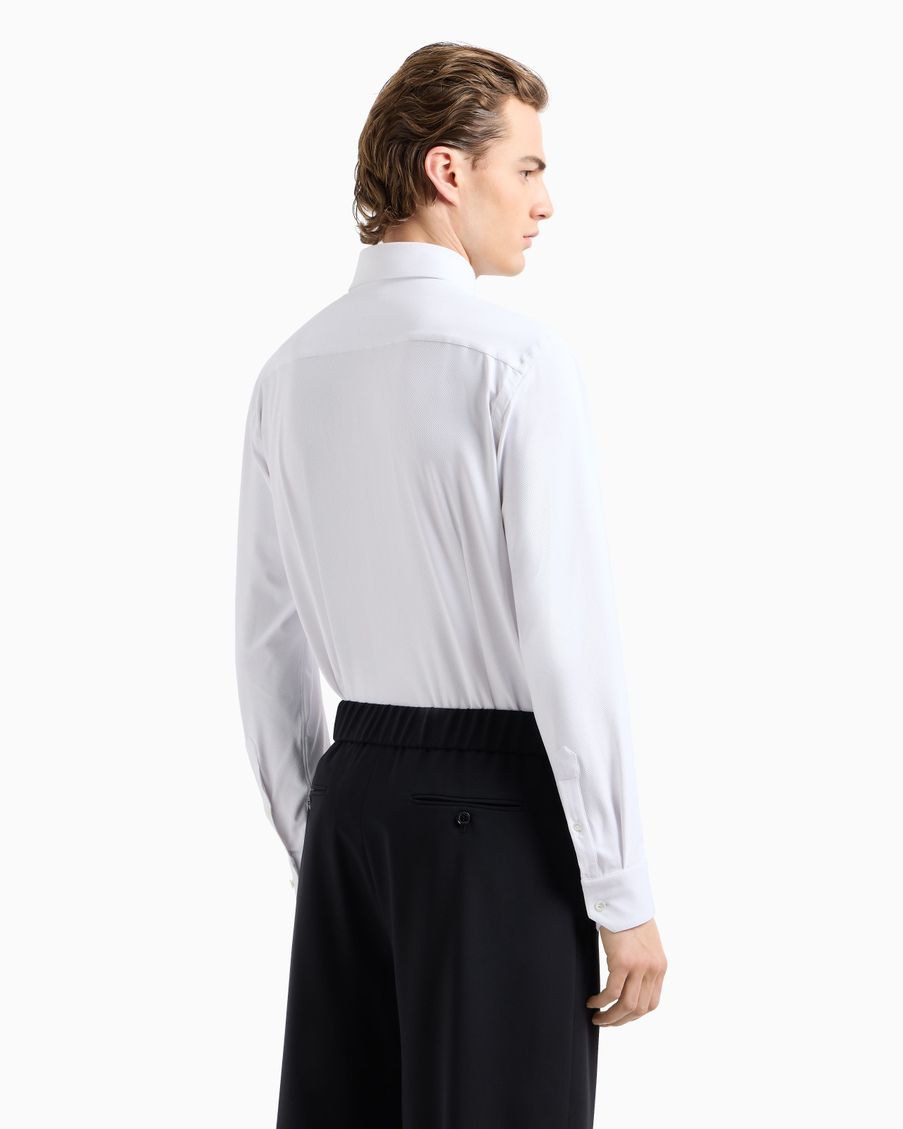 SLIM-FIT SHIRT IN MICRO-TEXTURED JERSEY - 3