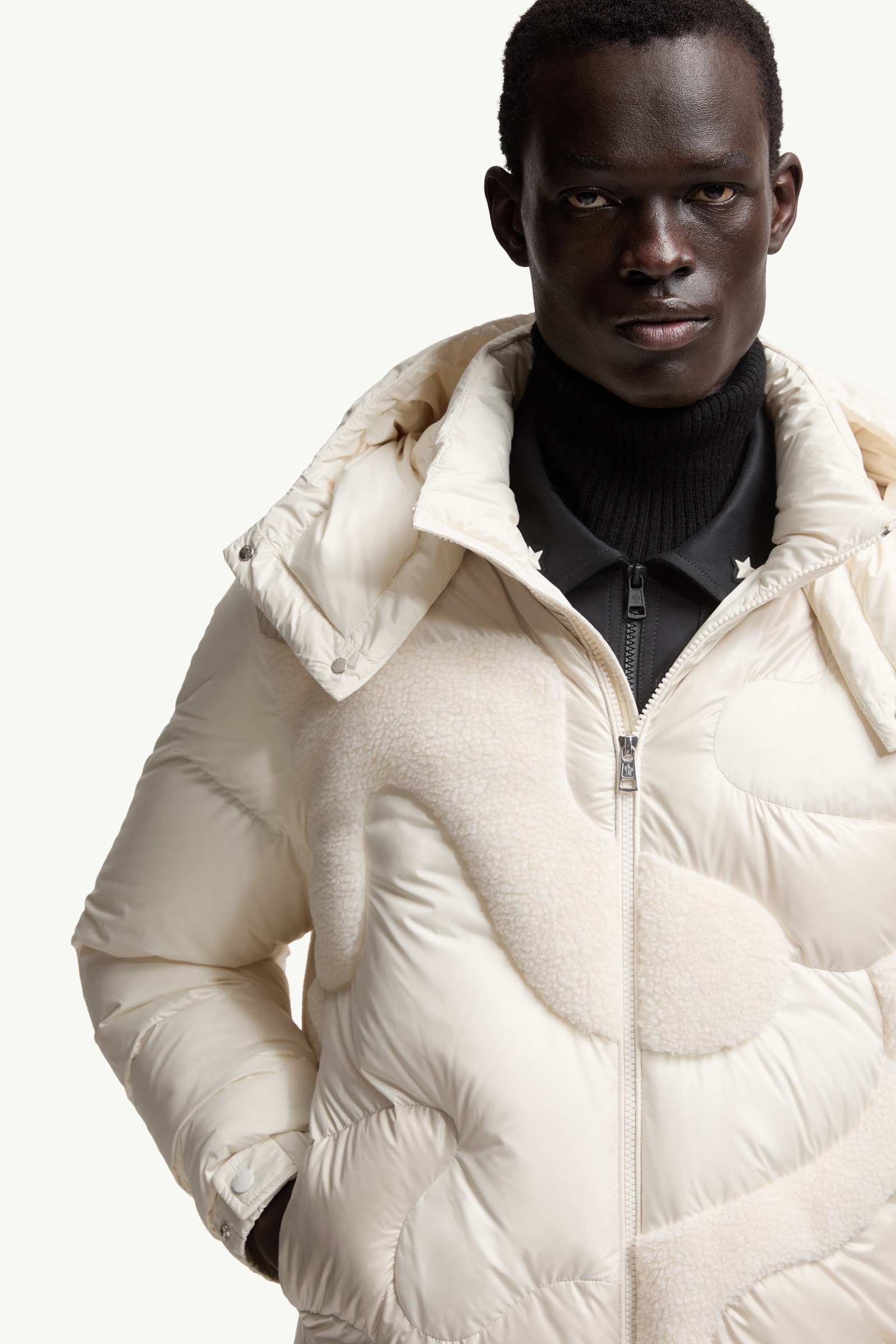 Candes Hooded Teddy Intarsia Short Down Jacket - 7