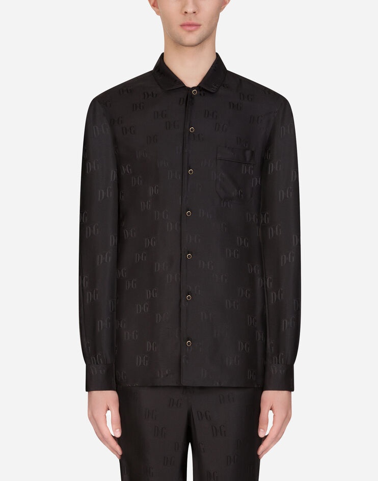 Dg silk jacquard pajama shirt - 1