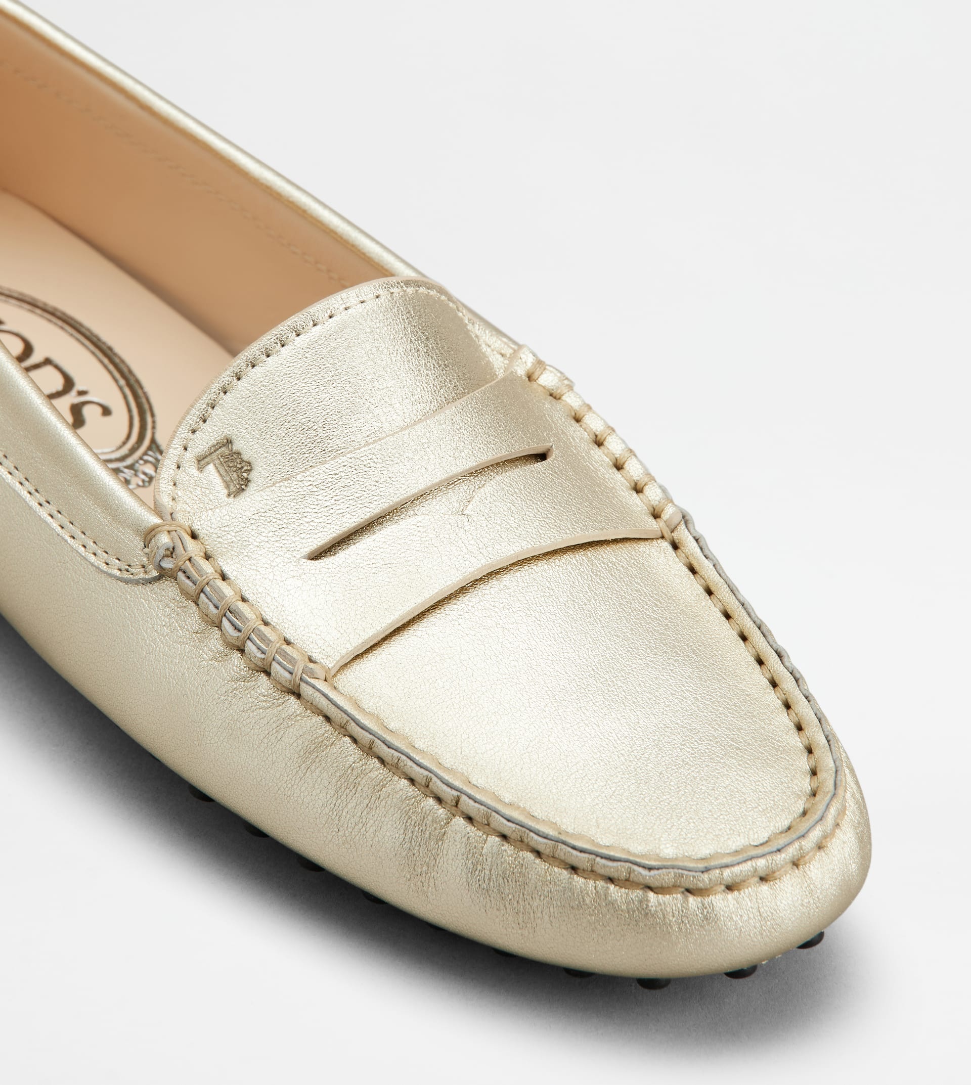 GOMMINO DRIVING SHOES IN LEATHER - GOLD - 6
