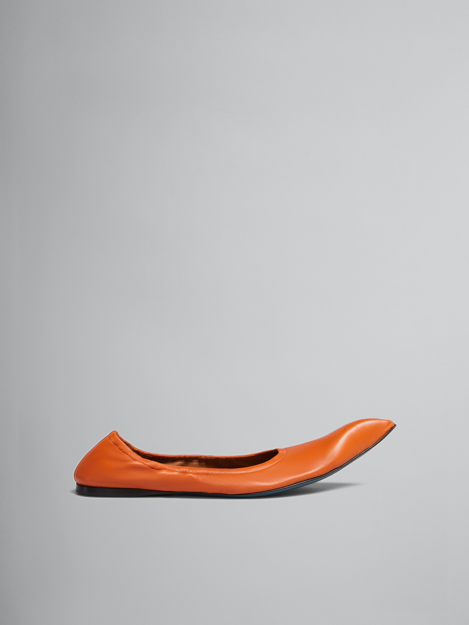 ORANGE NAPPA POINTED-TOE BALLET FLATS - 1