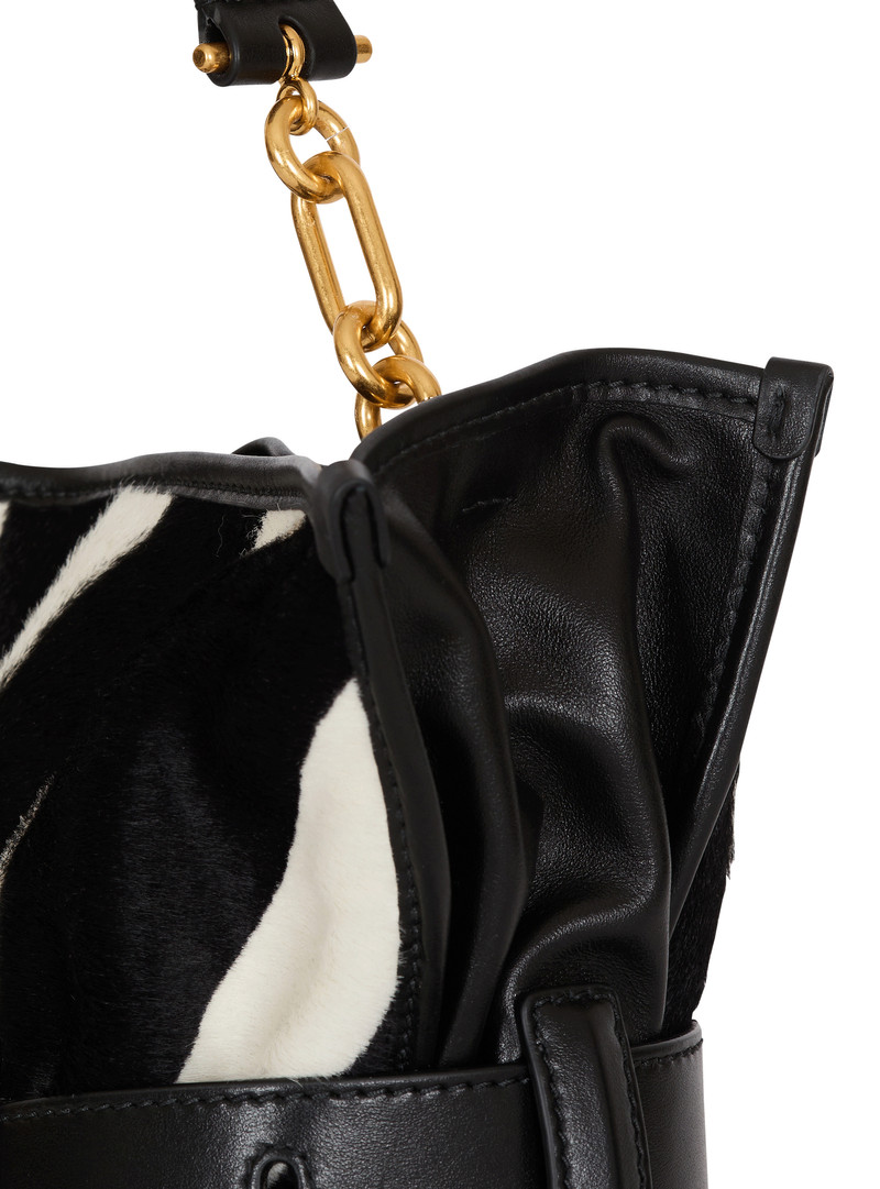 Medium Anthem bag in leather and zebra-print ponyskin 5