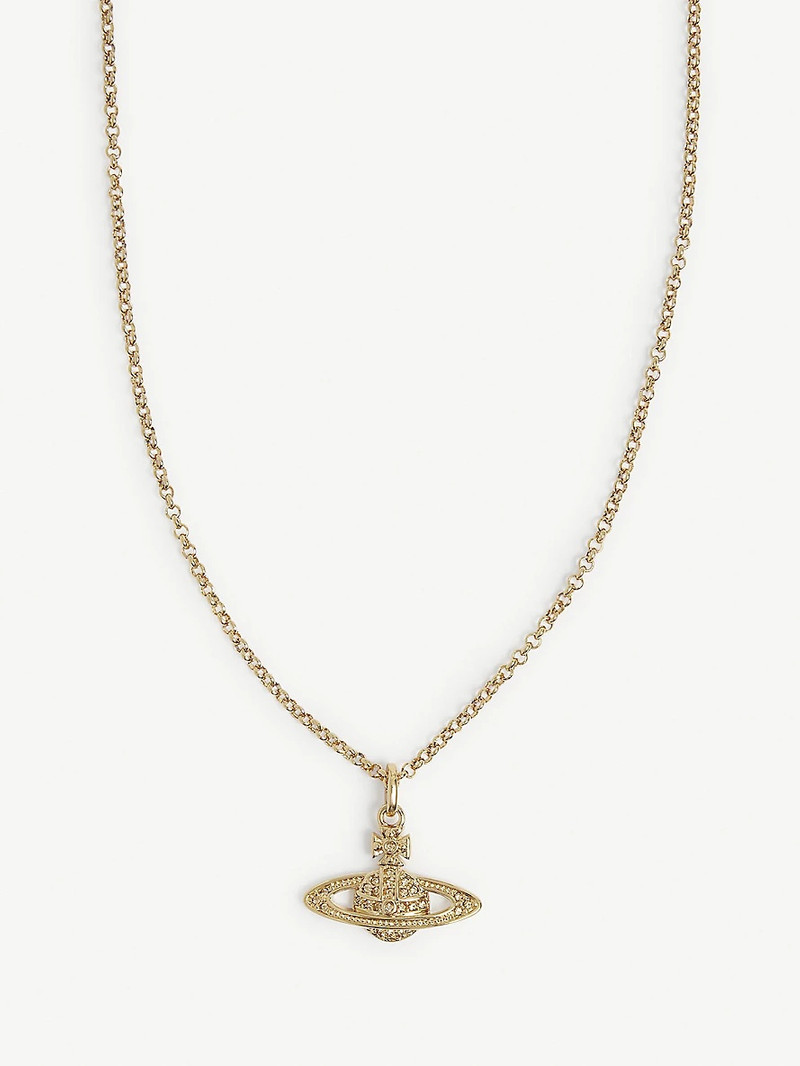 Vivienne Westwood Bas Relief Orb mini gold-tone brass necklace outlook