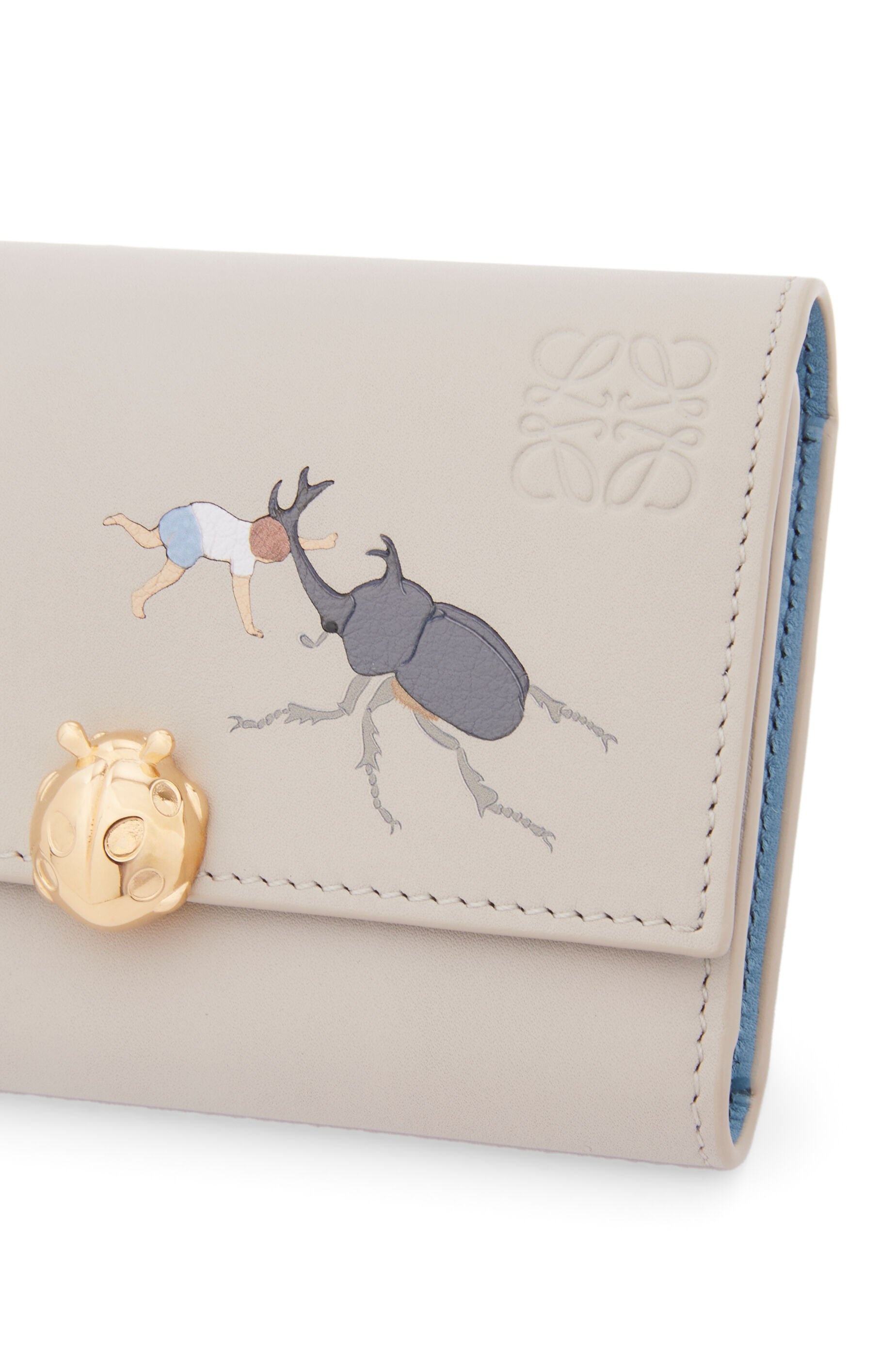 Insects small vertical wallet in satin calfskin - 5