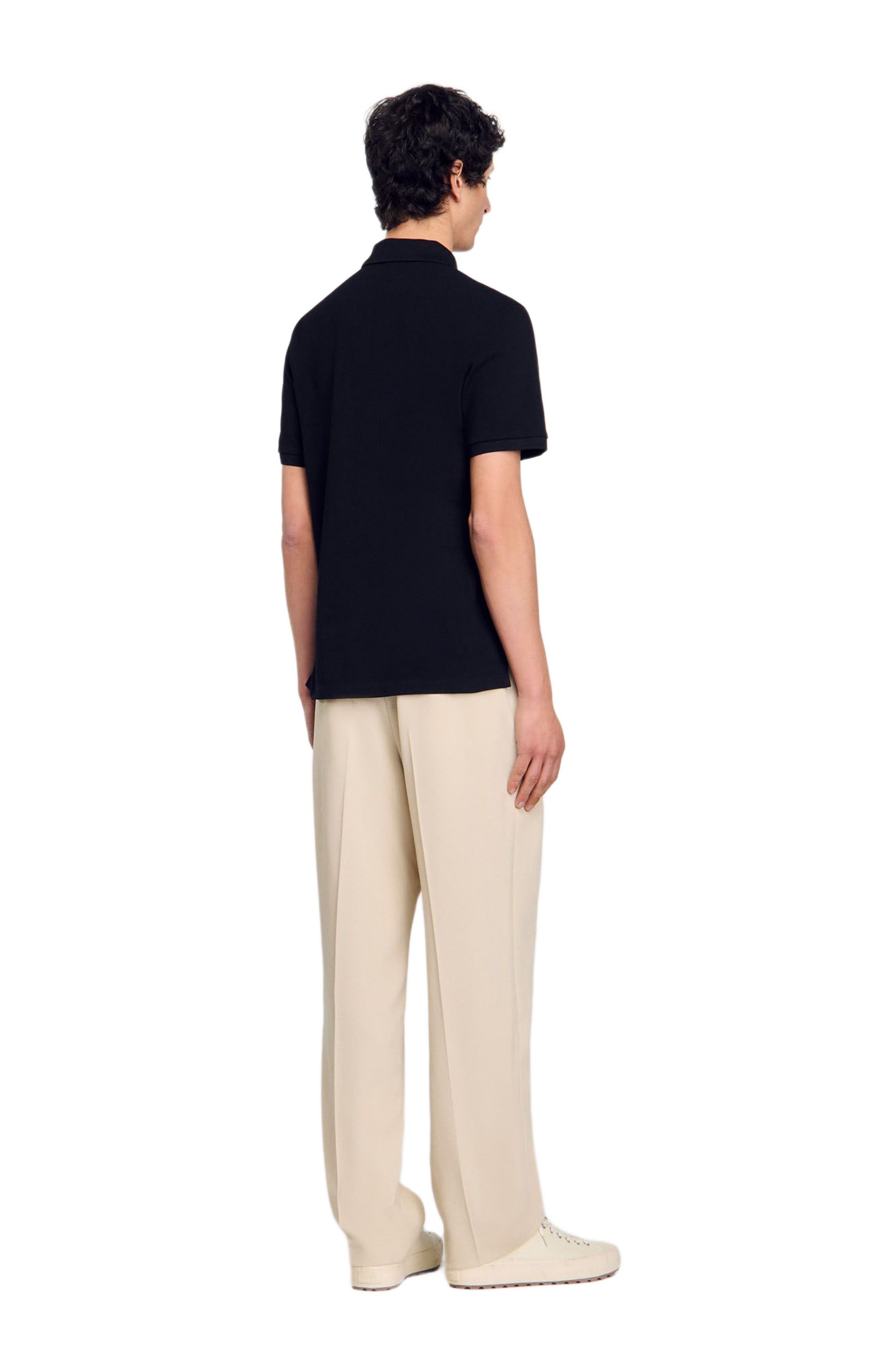 SANDRO Cotton polo shirt in Black at Nordstrom - 3