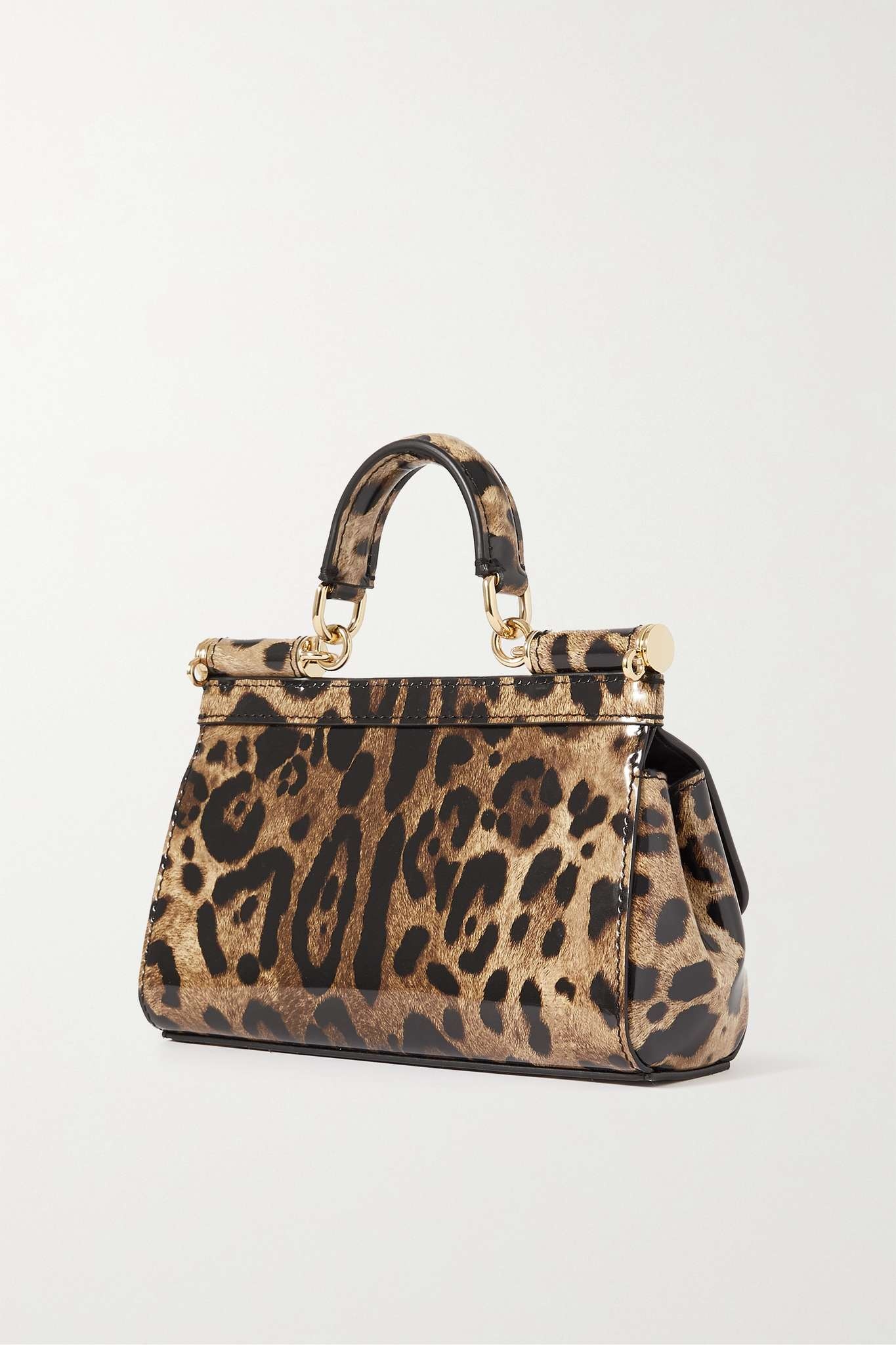 Sicily small leopard-print patent-leather tote - 3