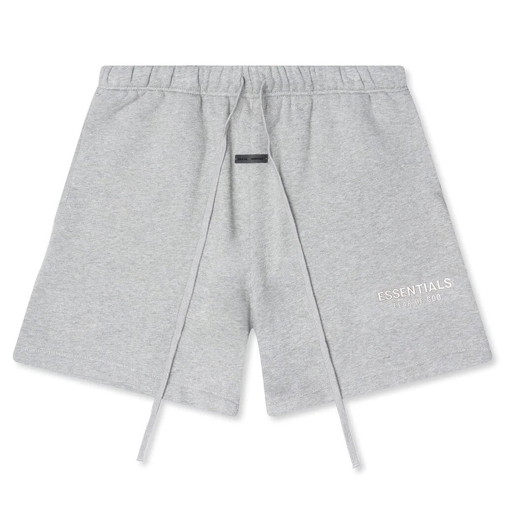 SOCCER FLEECE SHORTS - CONCRETE HEATHER - 1
