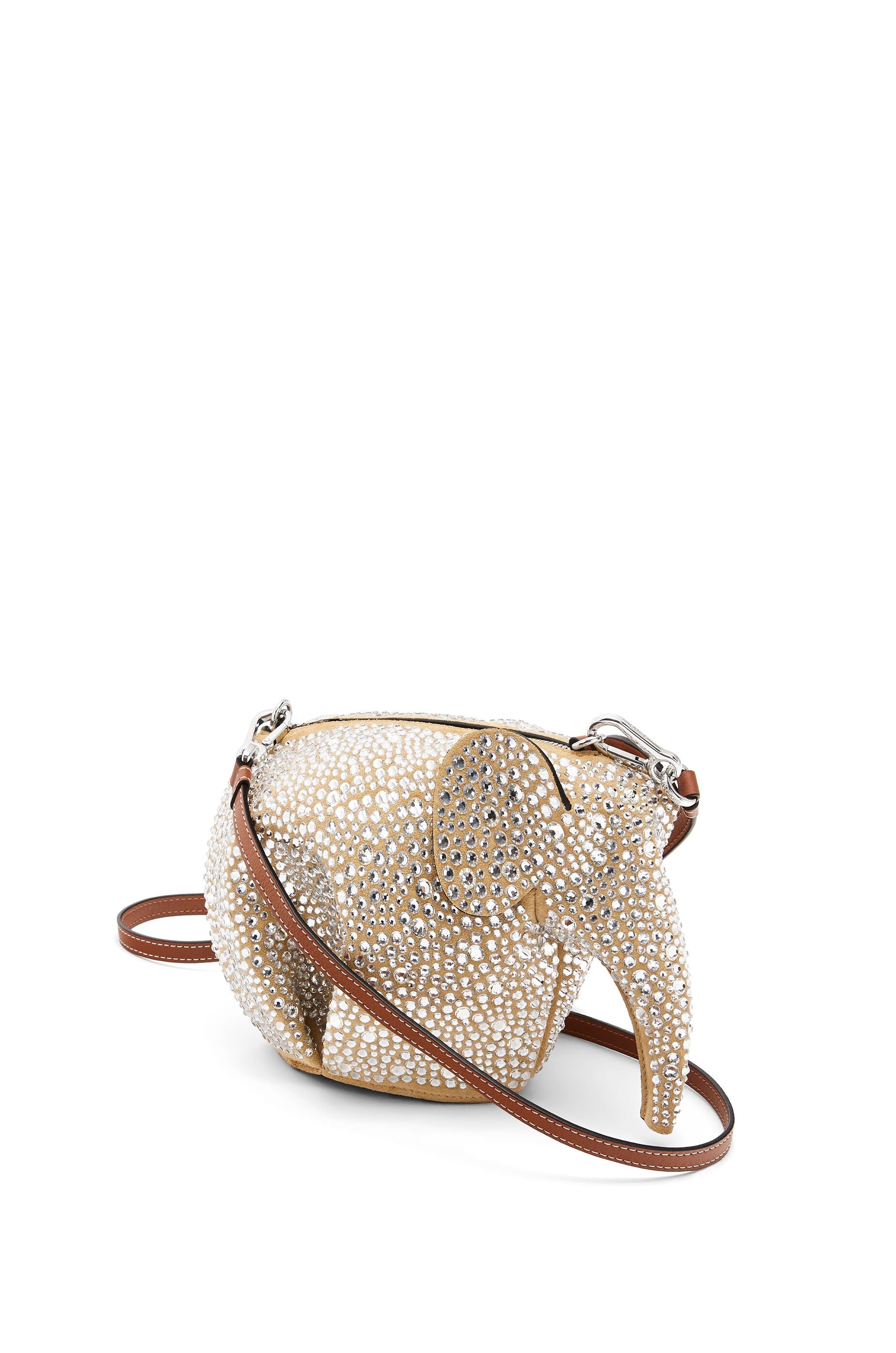 Mini Elephant bag in suede and strass - 1