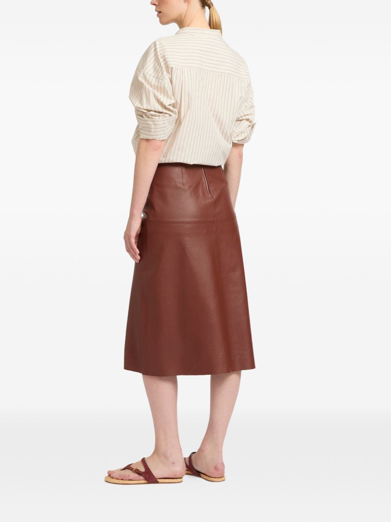 buttoned leather wrap skirt 3