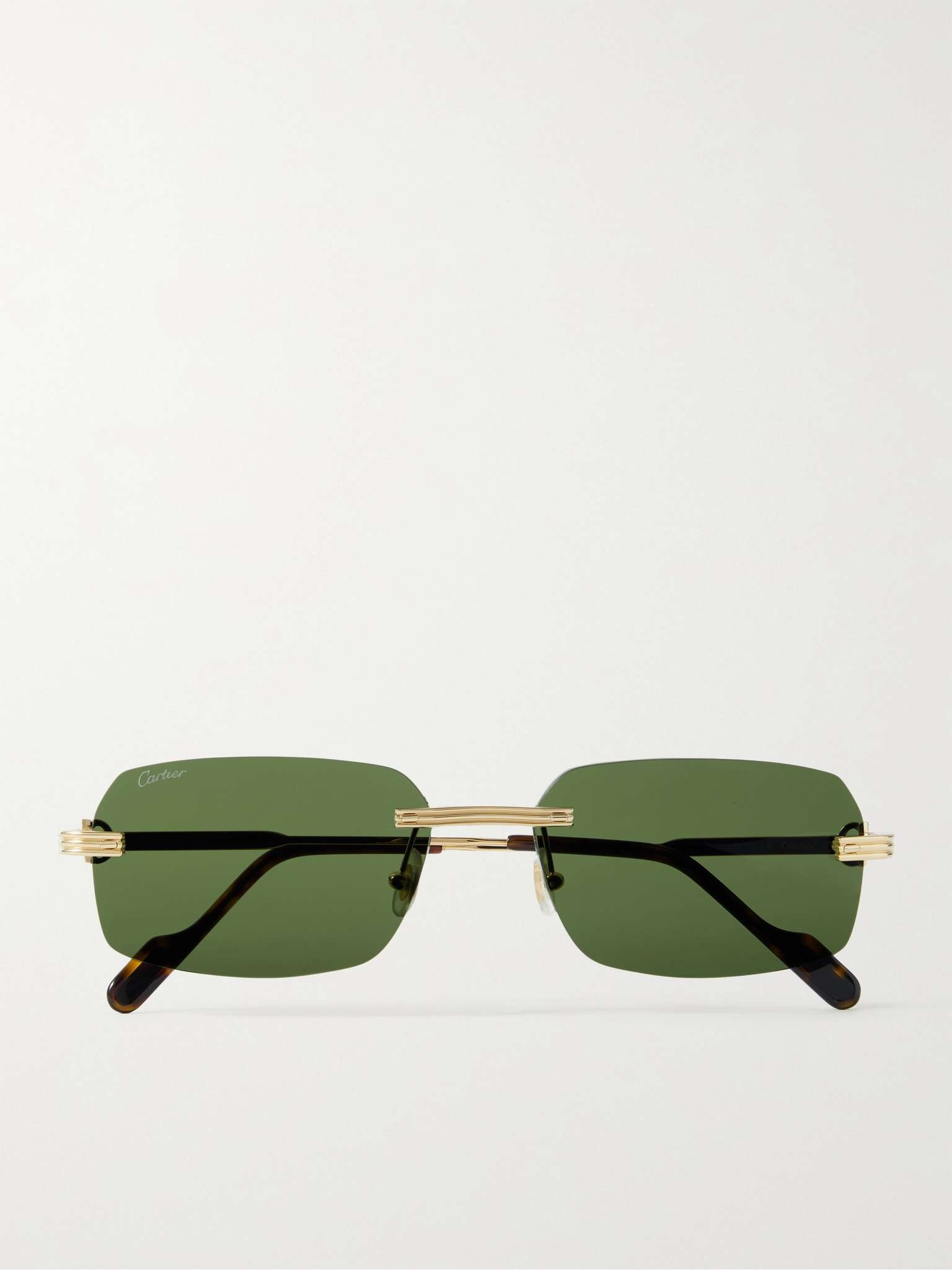 Rimless Rectangular-Frame Gold-Tone Sunglasses - 1