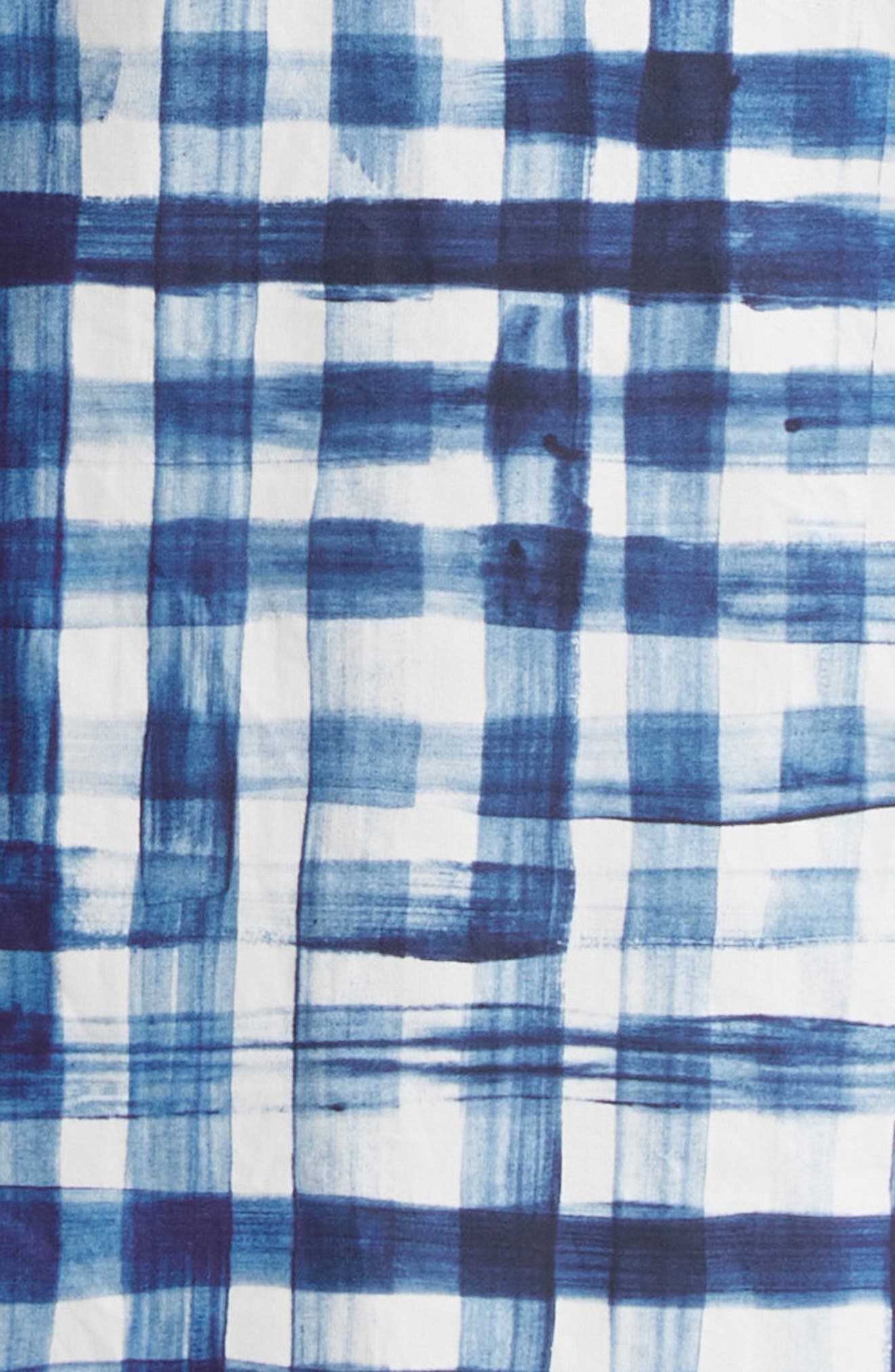 Bottega Veneta Painted Gingham Cotton Camp Shirt in Chalk/Eclipse at Nordstrom - 7
