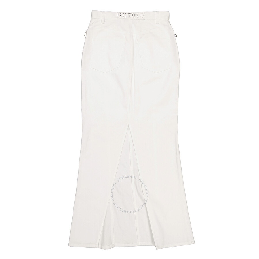 Rotate Birger Christensen Ladies Pristine White Twill Maxi Skirt - 6