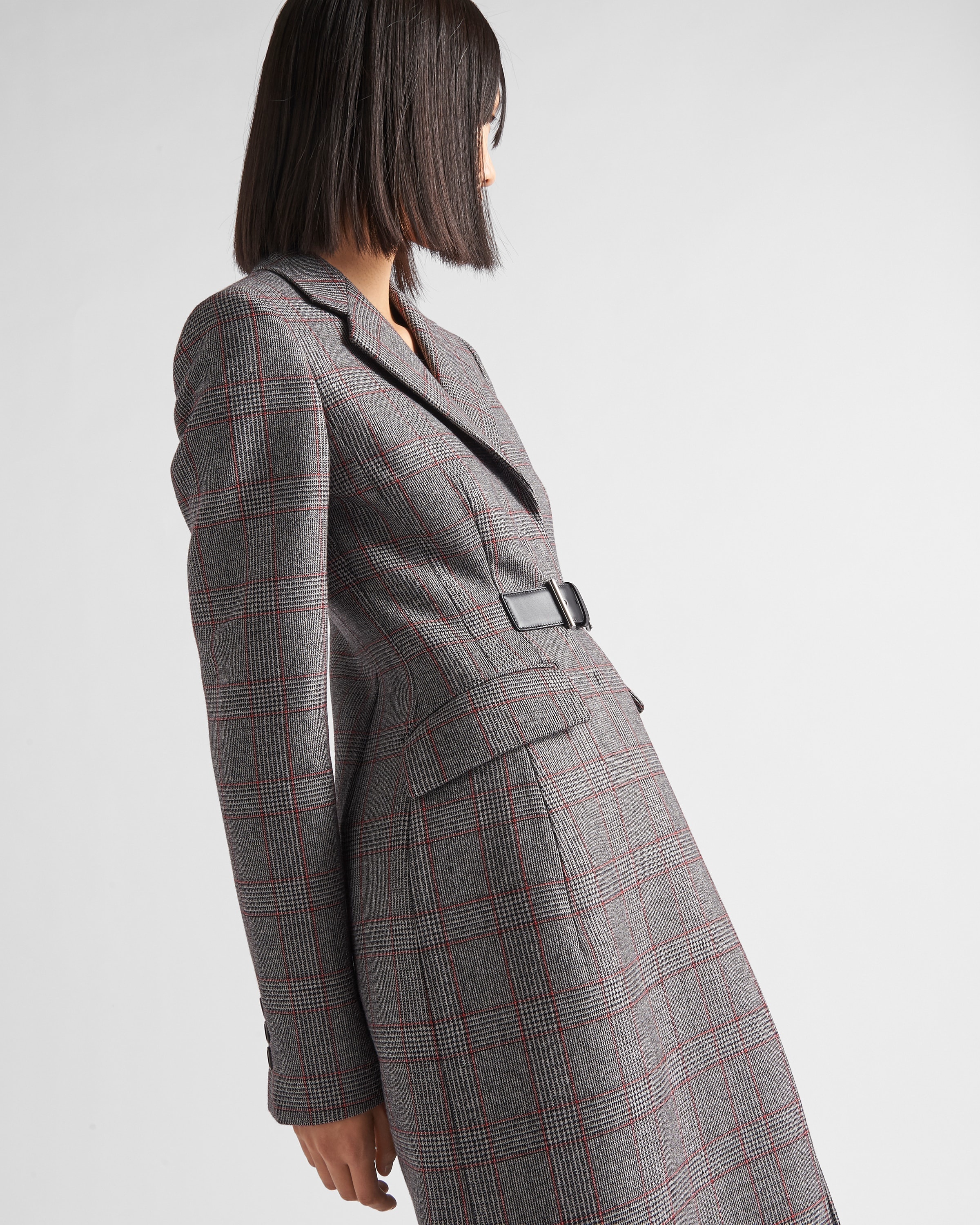 Single-breasted Prince of Wales mouliné coat - 4