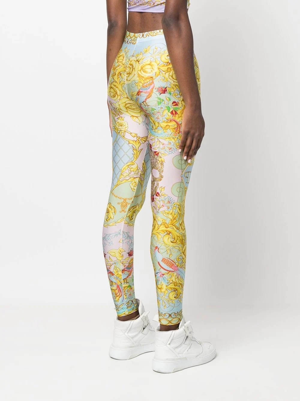 baroque-print high-waisted leggings - 4