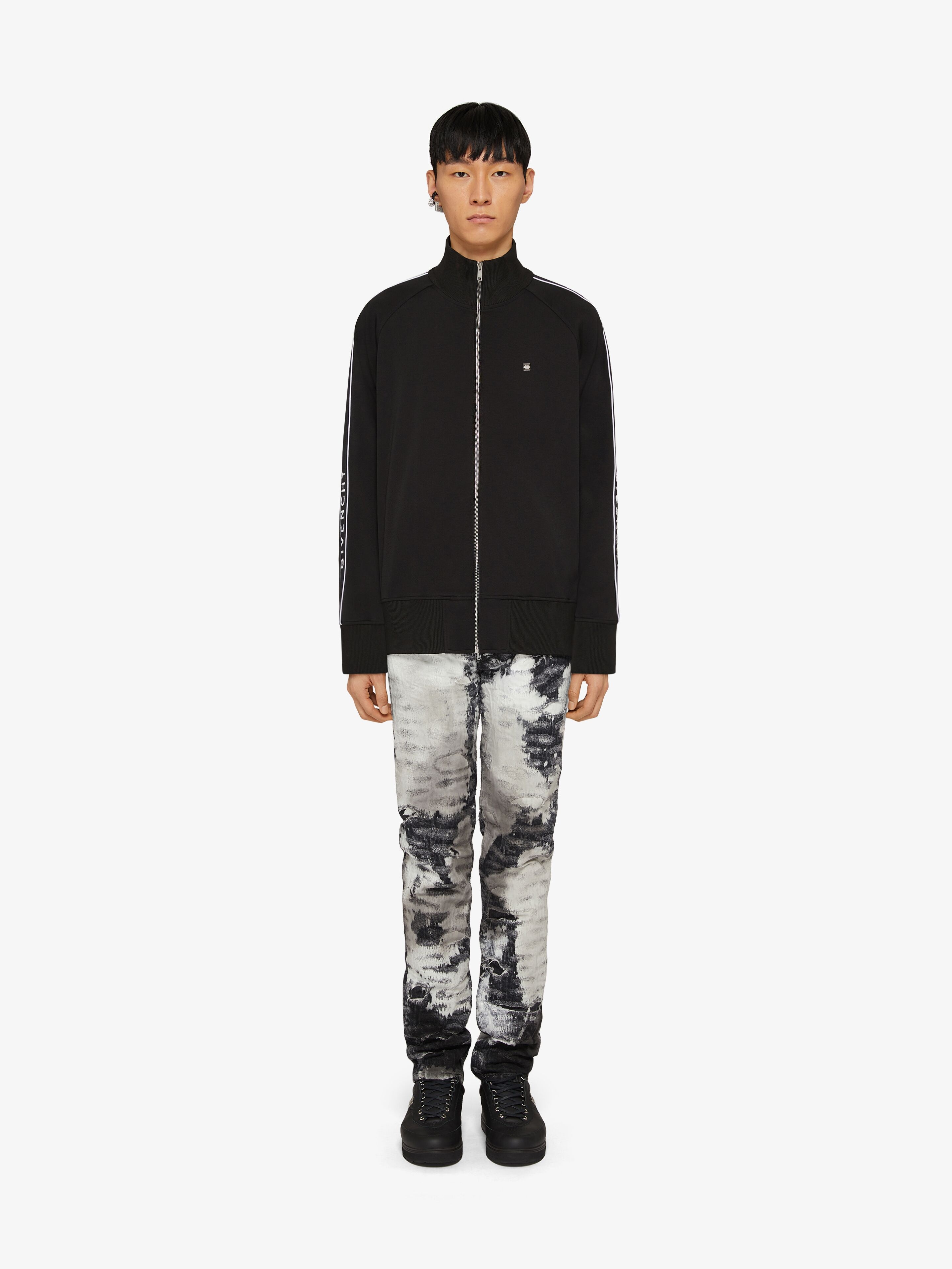 TRACKSUIT JACKET IN FLEECE WITH GIVENCHY BANDS - 2