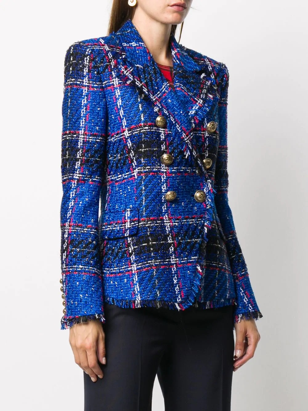 tweed double-breasted blazer - 3