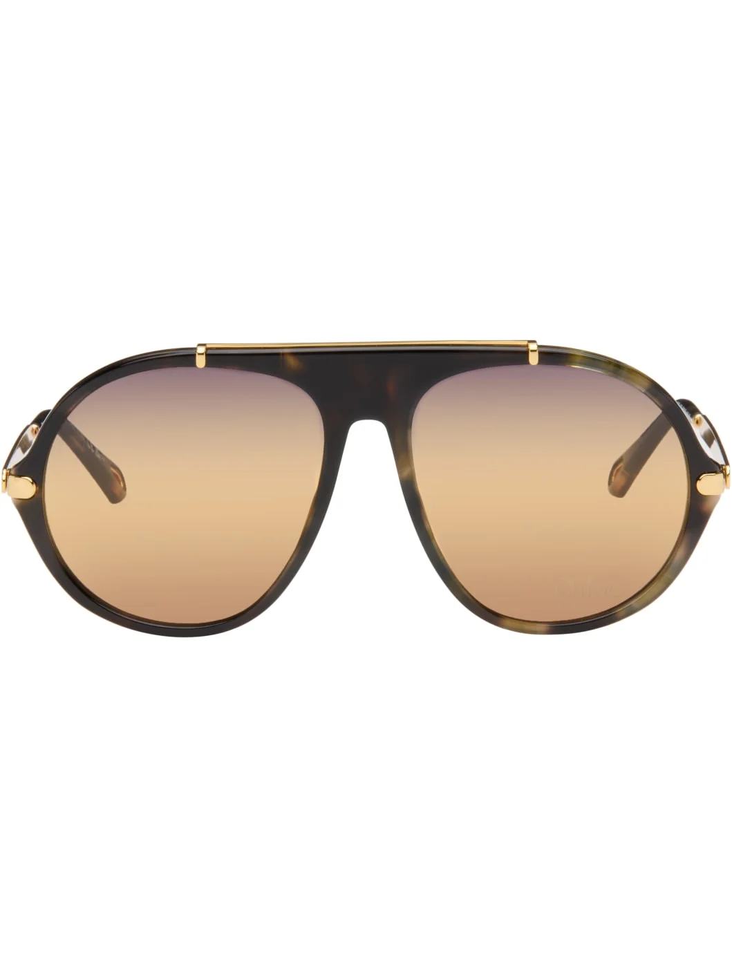Tortoiseshell Aviator Sunglasses - 1