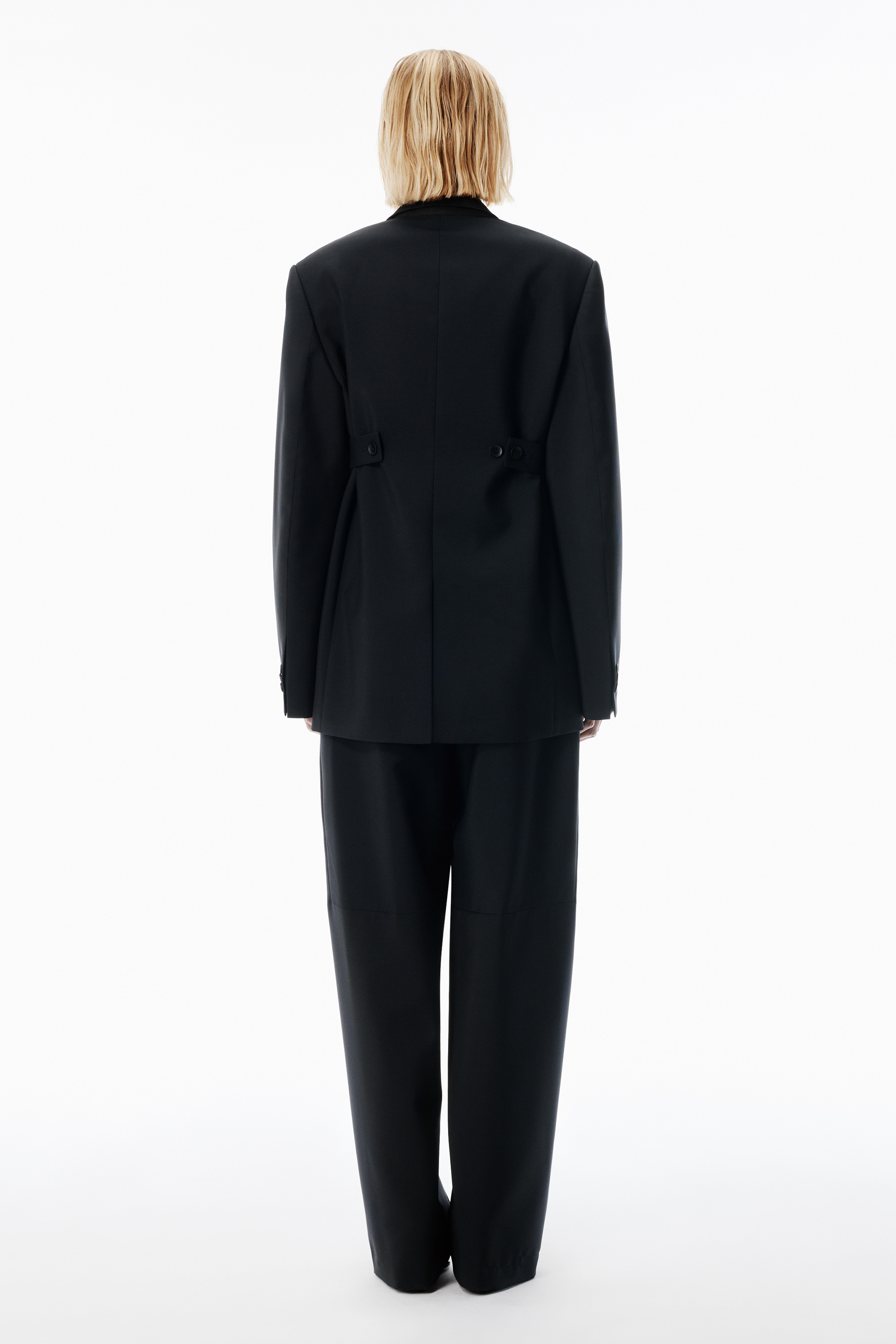 Black Wool Mohair Blazer - 4