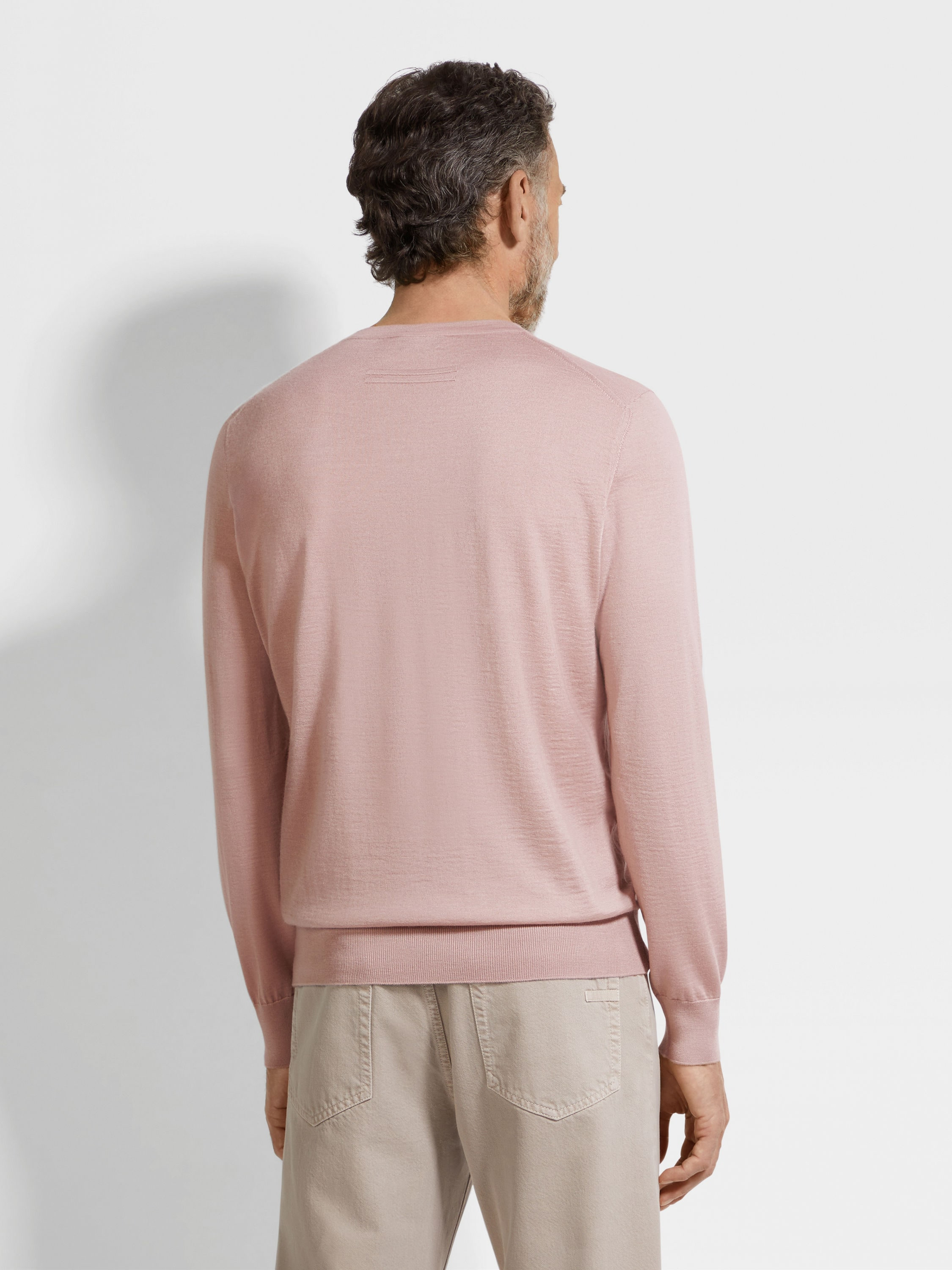 LIGHT PINK MÉLANGE CASHSETA CREWNECK - 5