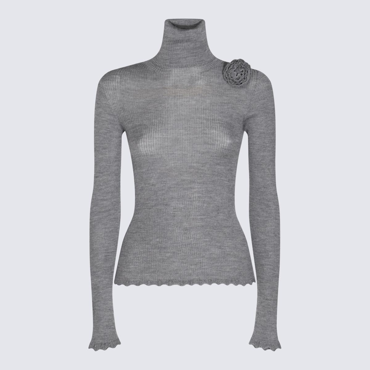 Blumarine BLUMARINE GREY WOOL KNITWEAR - 1