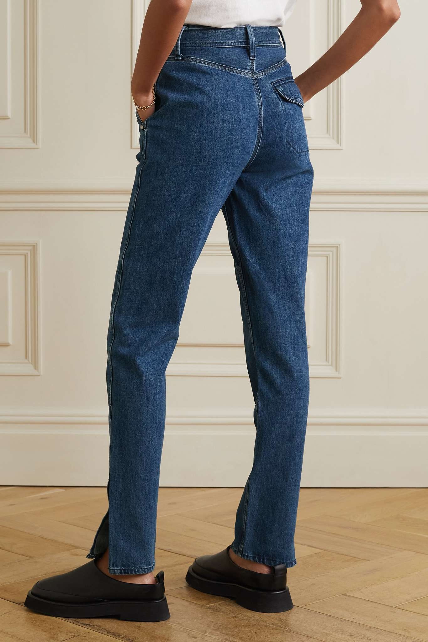 Mia belted high-rise straight-leg jeans - 4