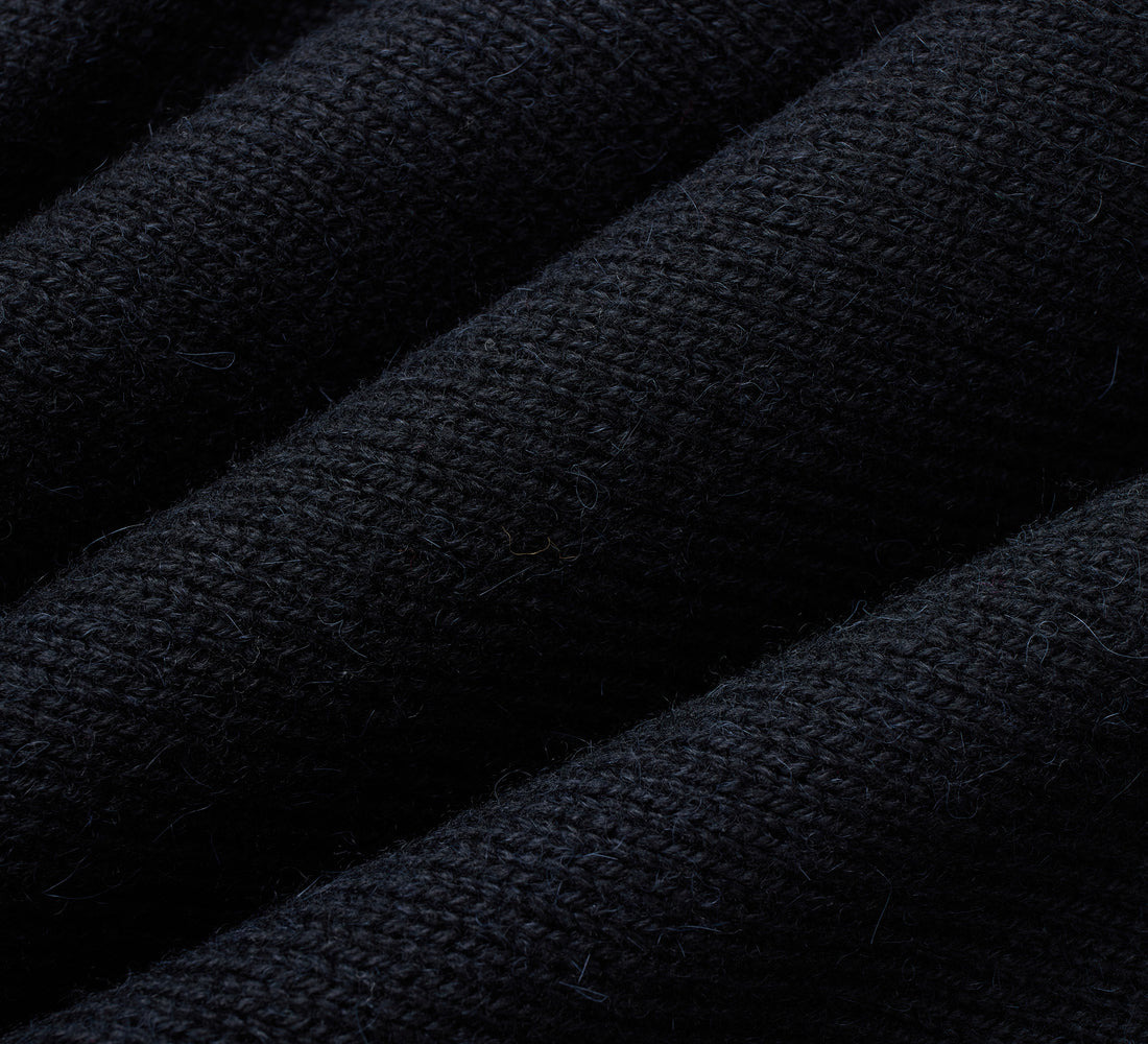 Long Sleeve Knit Polo - Black Alpaca - 5