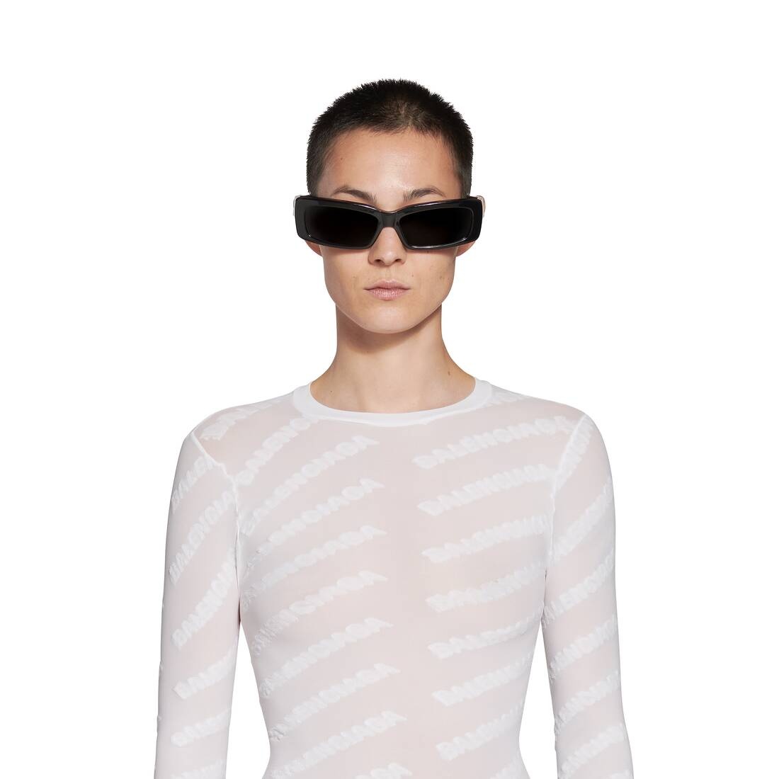 Balenciaga Women's Mini Allover Logo Top