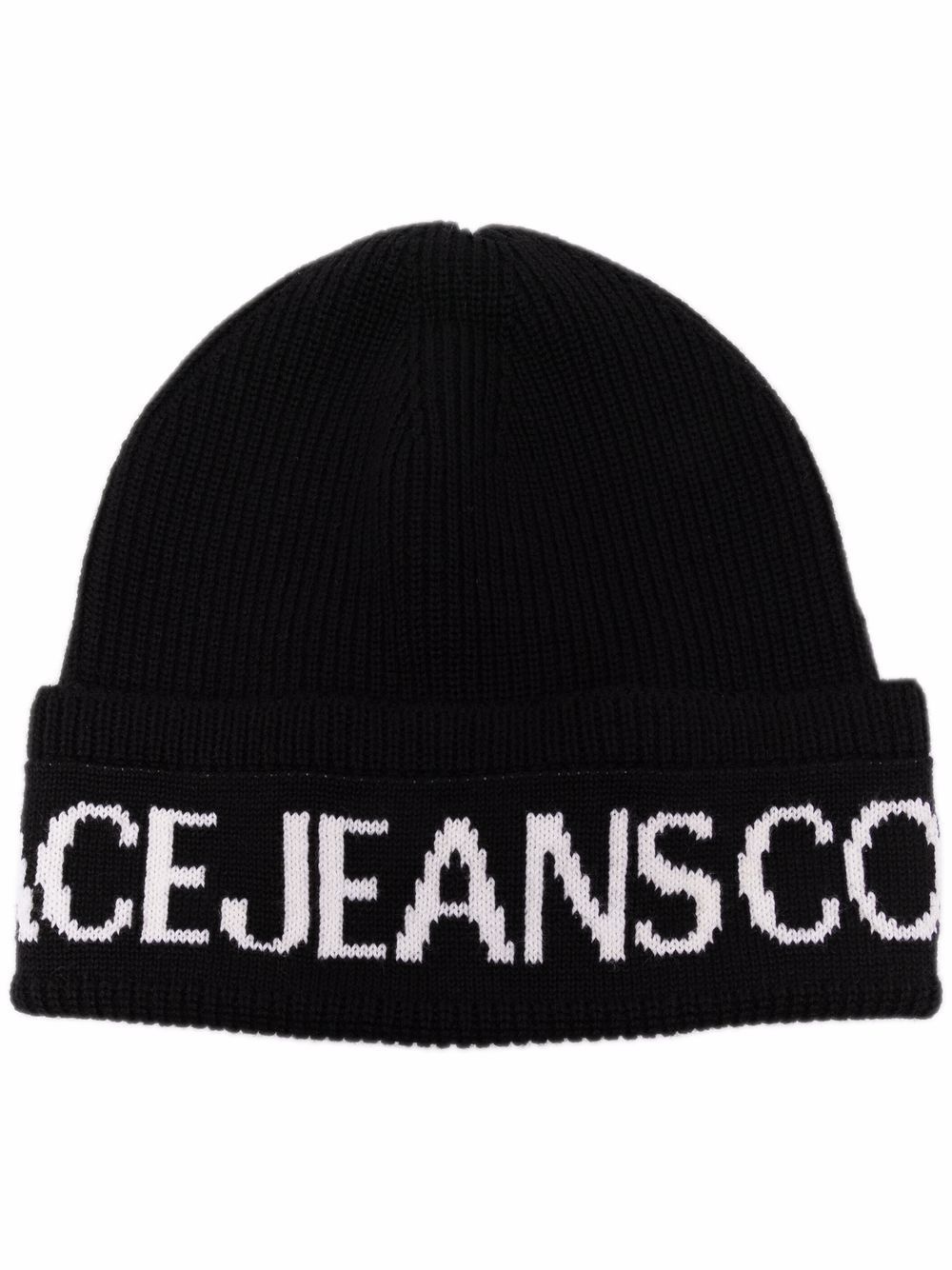 logo-print ribbed-knit beanie - 1