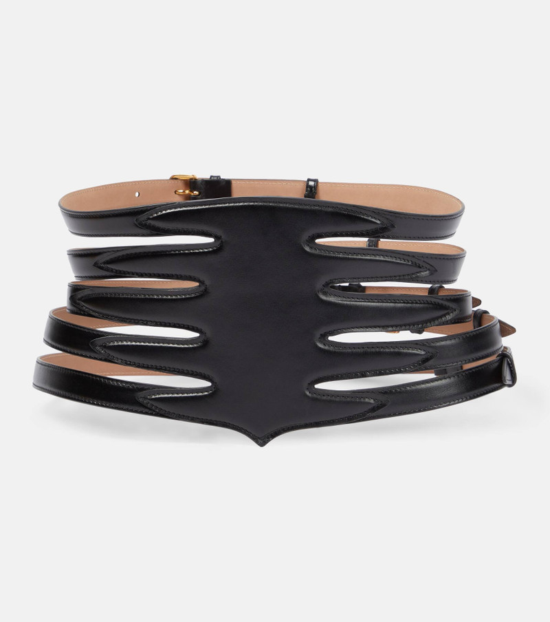 Multi slim leather belt 1