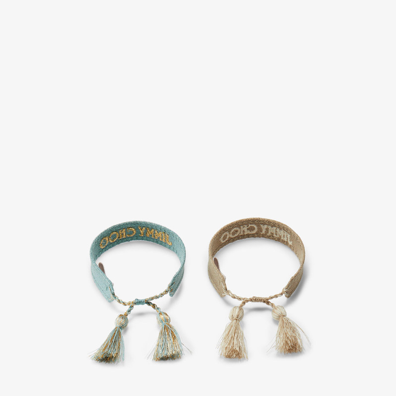 Beach Bracelet Set
Natural and Smoky Blue Woven Fabric Bracelet Set 7