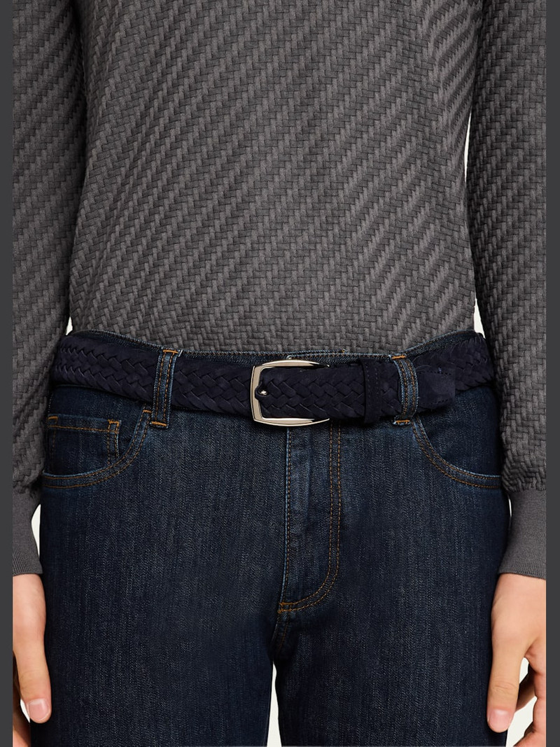Brioni Men's Woven Leather Belt outlook