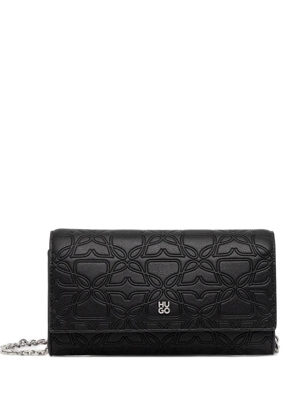 embossed chain clutch bag - 1