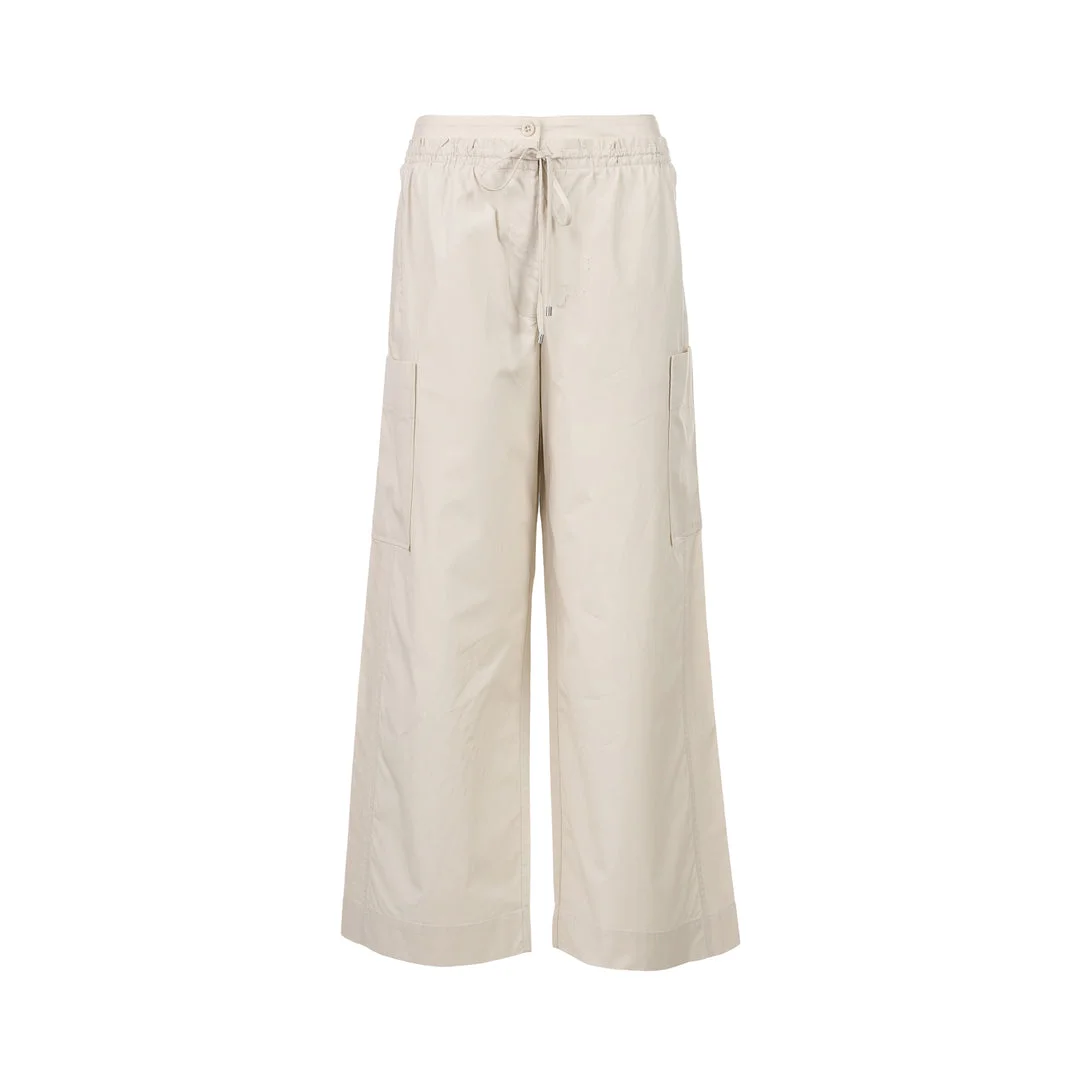 Double Waistband Poplin Pants - 1