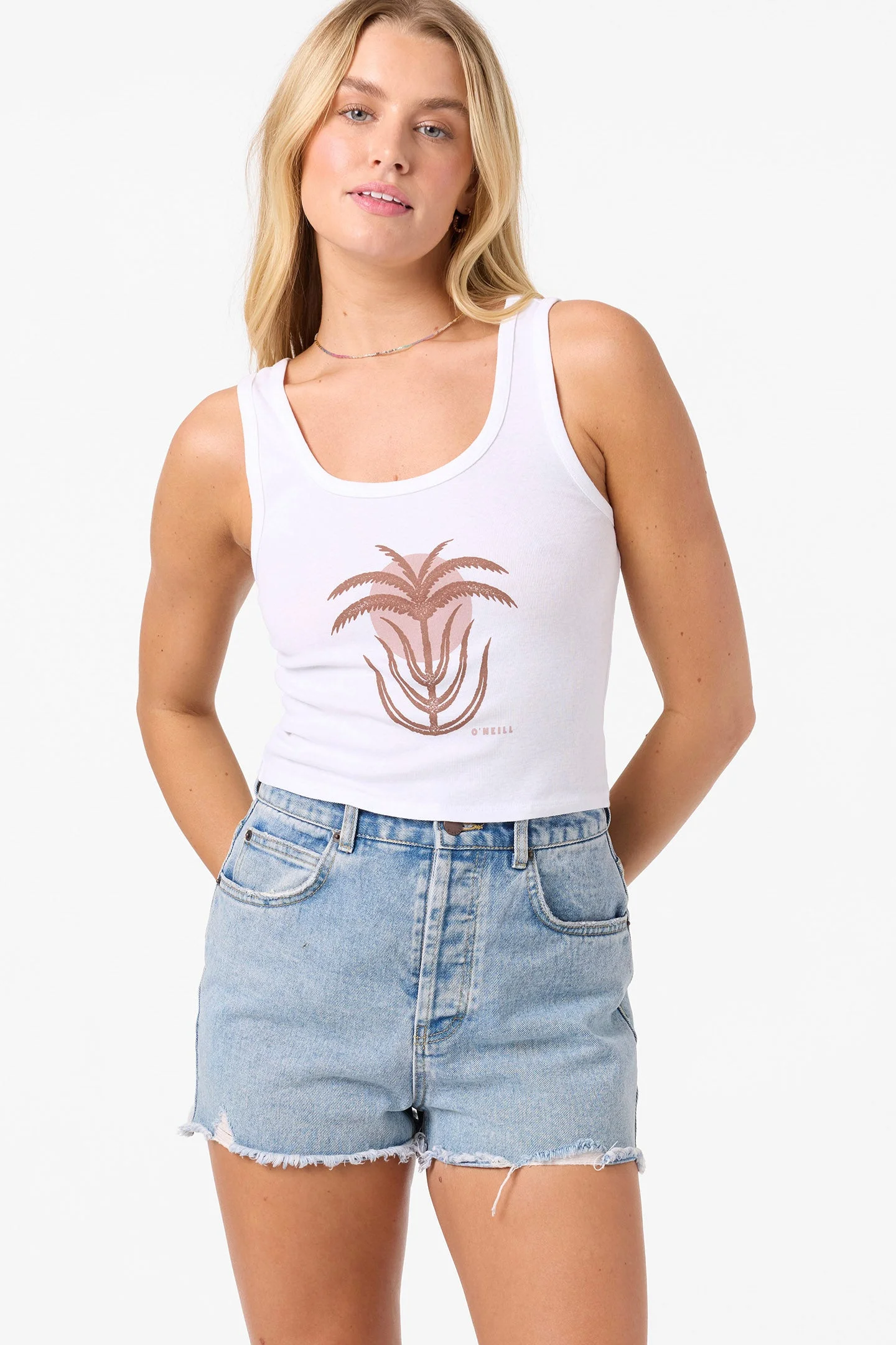 Palm Sun Scoop Neck Tank - 1