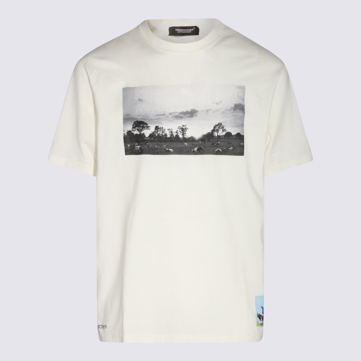 UNDERCOVER IVORY WHITE COTTON T-SHIRT - 1