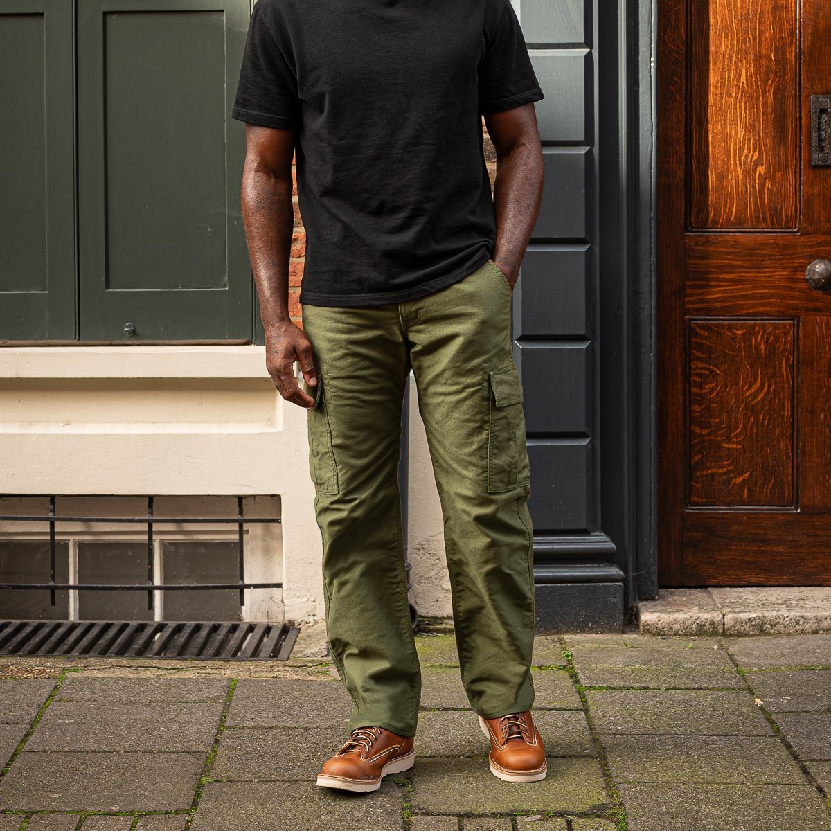 IH-738-GRN Whipcord Cargo Pants - Army Green - 4
