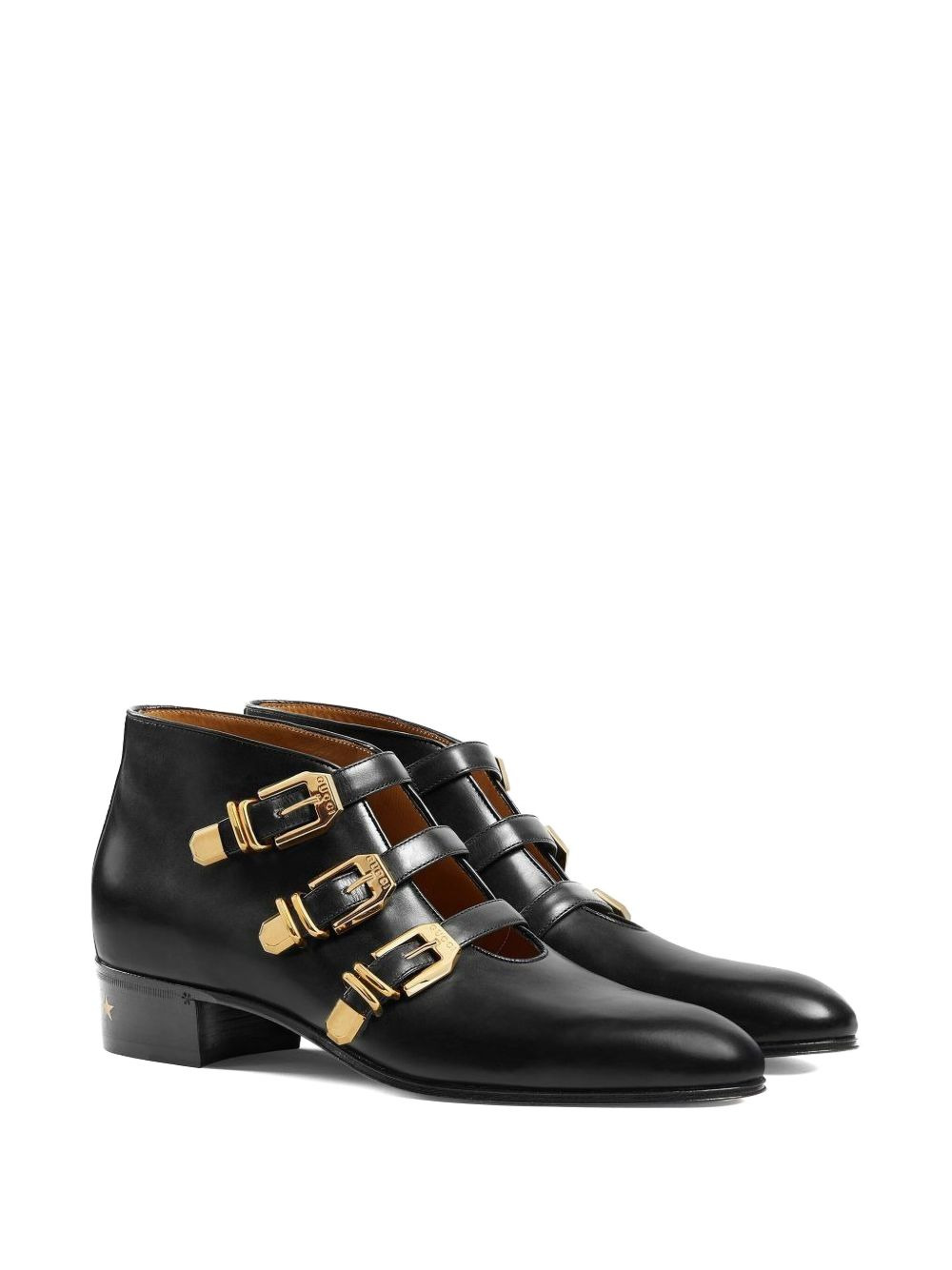 buckled leather ankle boots - 2