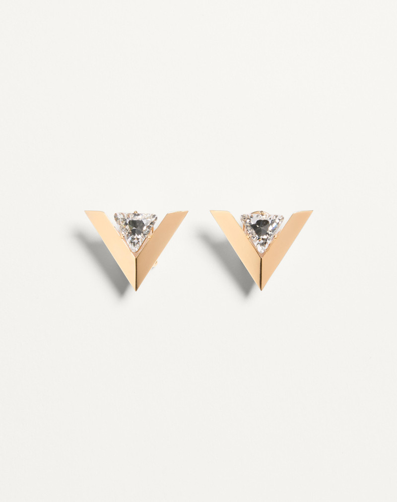 JE LES V METAL AND CRYSTAL EARRINGS 1