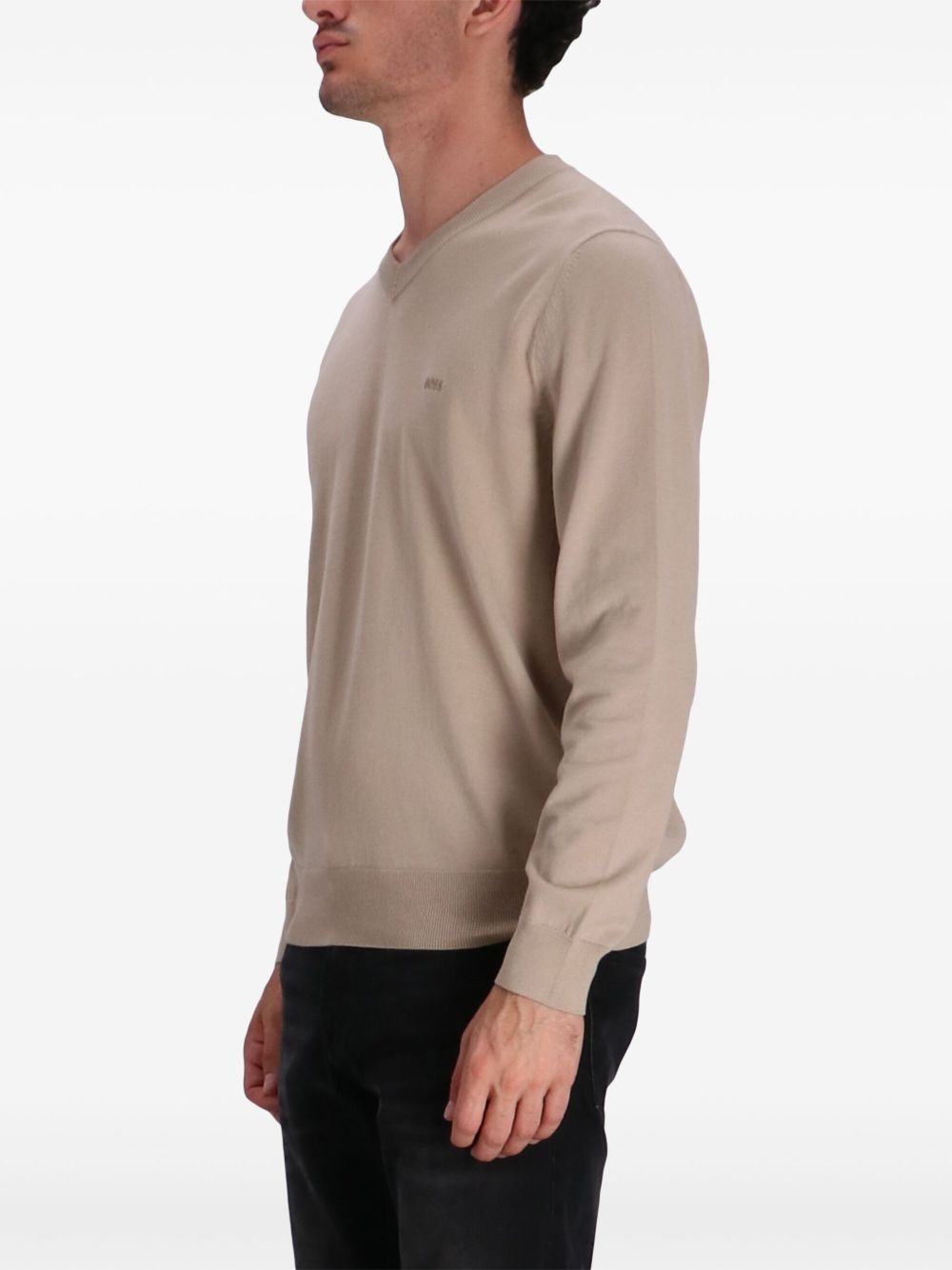 V-neck cotton jumper - 3
