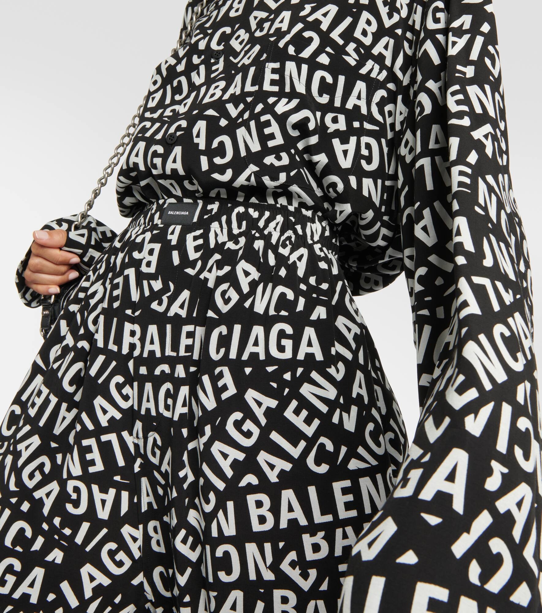 Logo high-rise wide-leg pants - 4