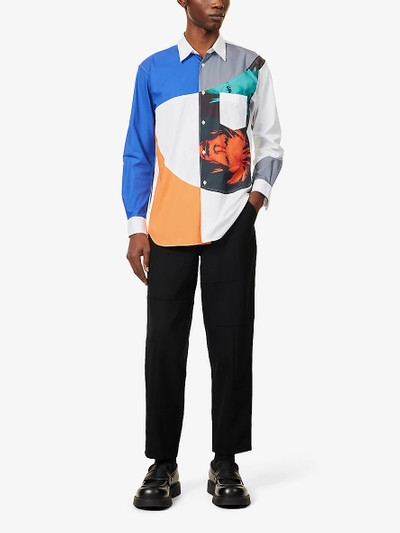 Comme des Garçons SHIRT Andy Warhol contrast-panel cotton-poplin shirt outlook
