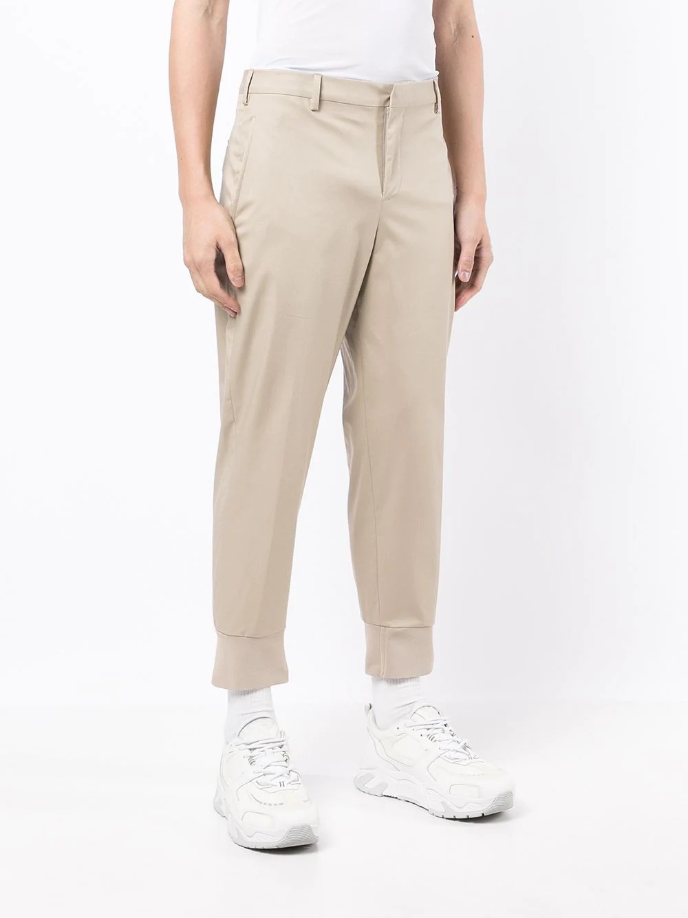 tapered-leg cotton trousers - 3