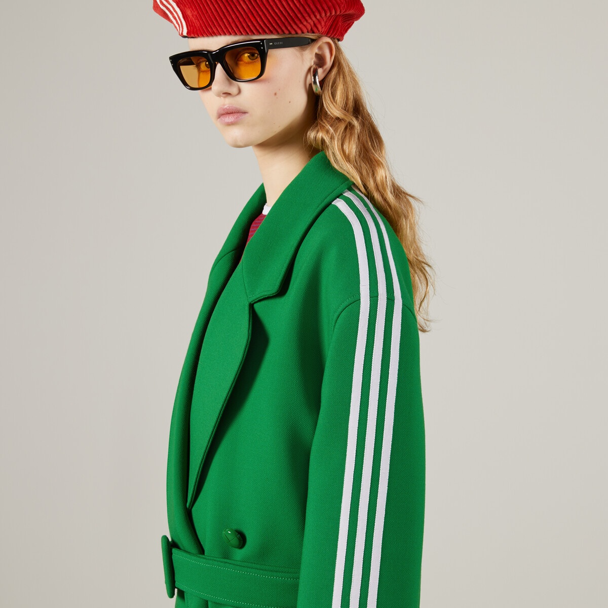 adidas x Gucci wrap wool coat - 3