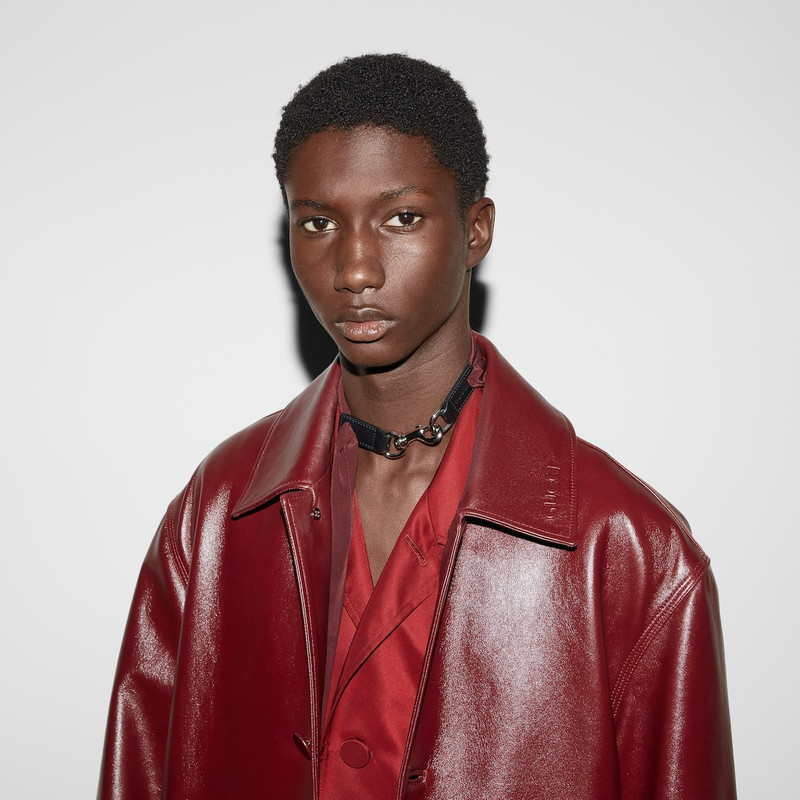 Shiny leather trench coat 6