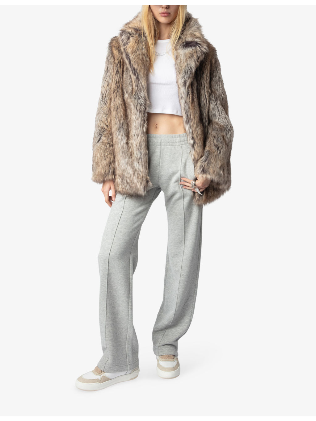 Faune open-collar faux-fur coat - 2